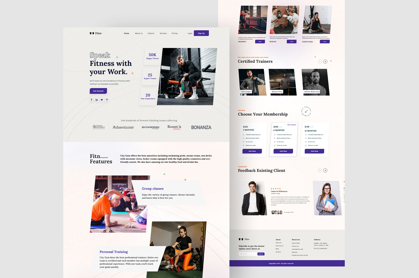 FITNESS Landing page