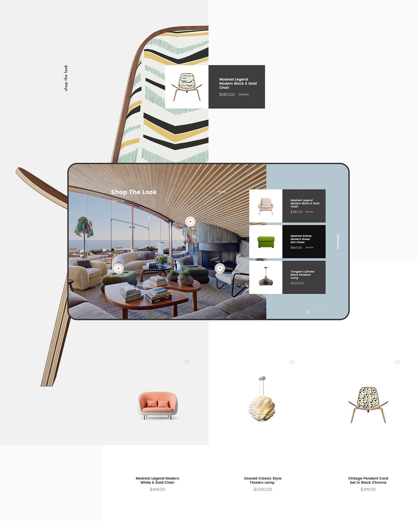 UI ux store furniture e-commerce italian mobile Interior shop concept