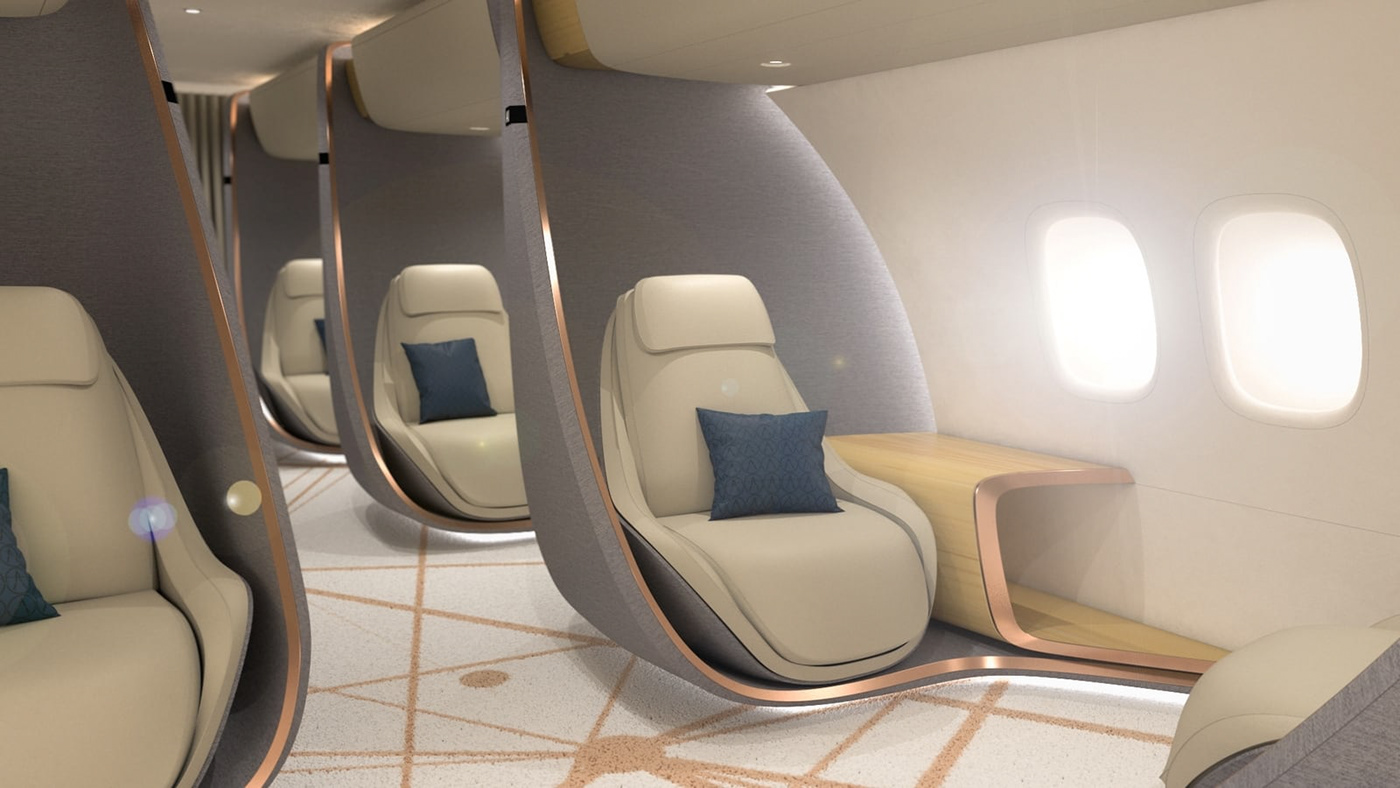 Boeing business jet interior design 