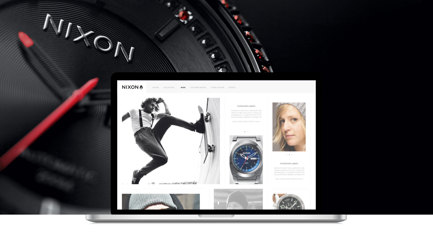 Nixon lordzlz carotenuto lorenzo Art Director Webdesign UI Interface watch nixon inc redesign BrooklynCreates