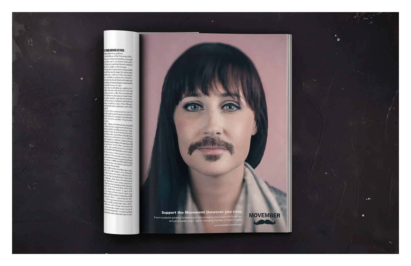 Advertising  art direction  Photography  retouching  concept Men's Health moustache charity