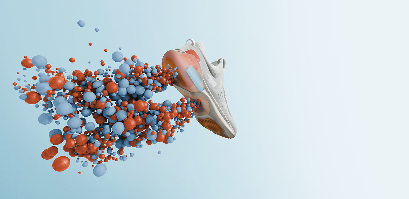 bubbles CG explode joyride Nike Particle Animation trainers vfx