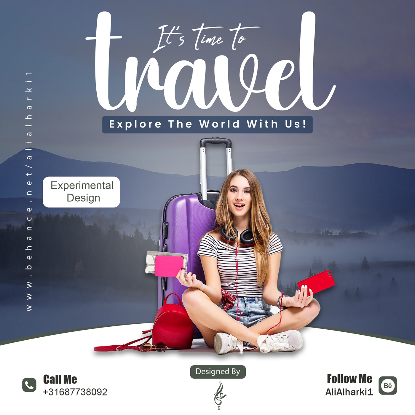 Travel design سفر رحلات سوشيال ميديا Social media post marketing   visual identity Graphic Designer brand identity
