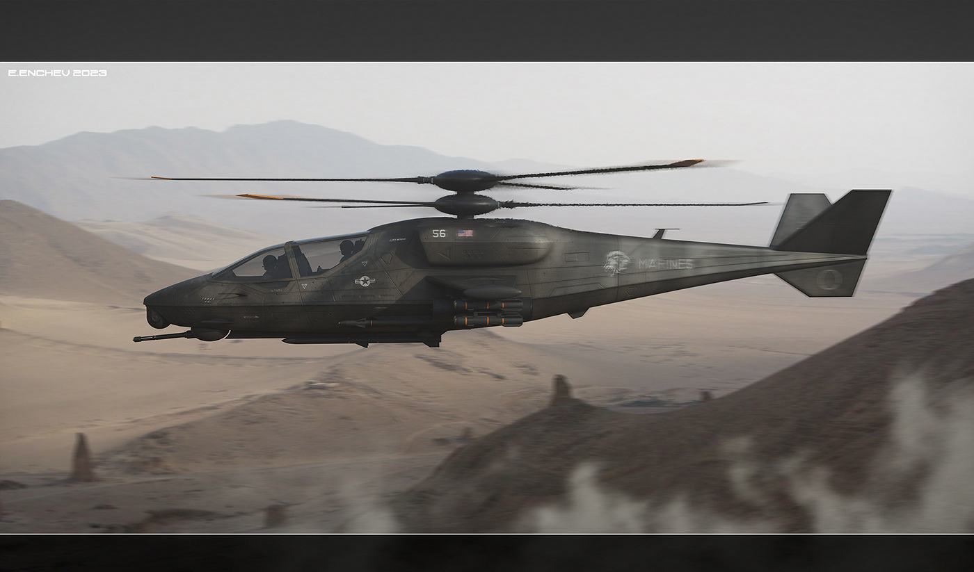 helicopter Attack Military Weapon concept design Vehicle aviation Marines tactical