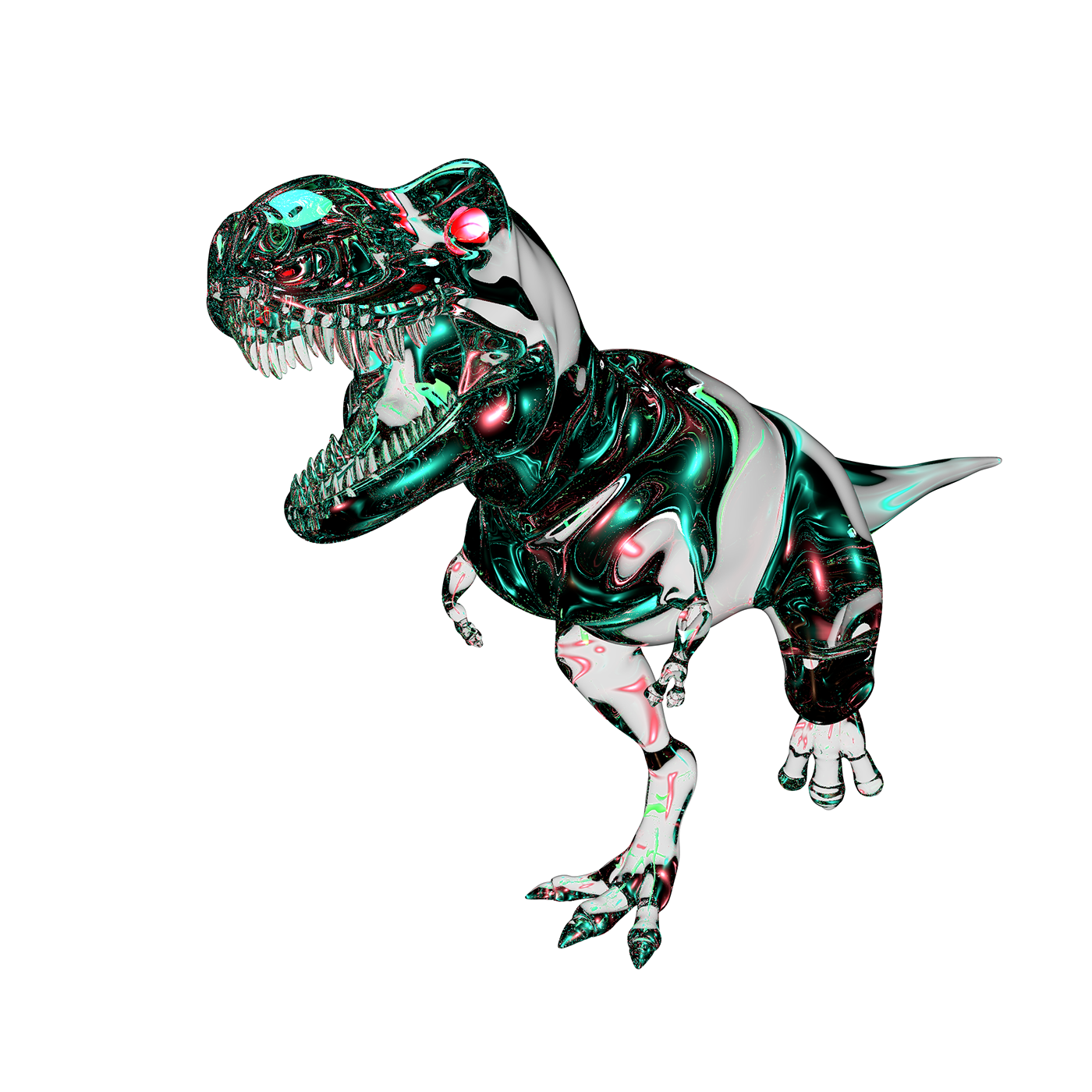 3D digital art visual colorful vaporwave graphic