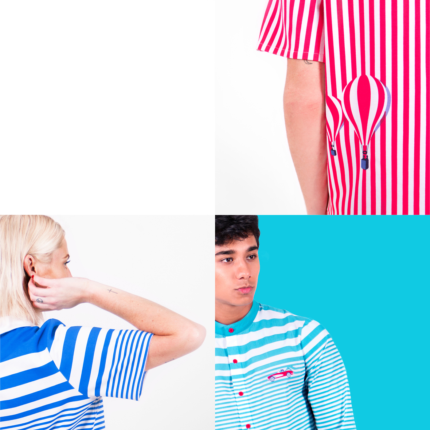 stripes illusion Lookbook styling  apparel Fashion  makeup ILLUSTRATION  boat vespa