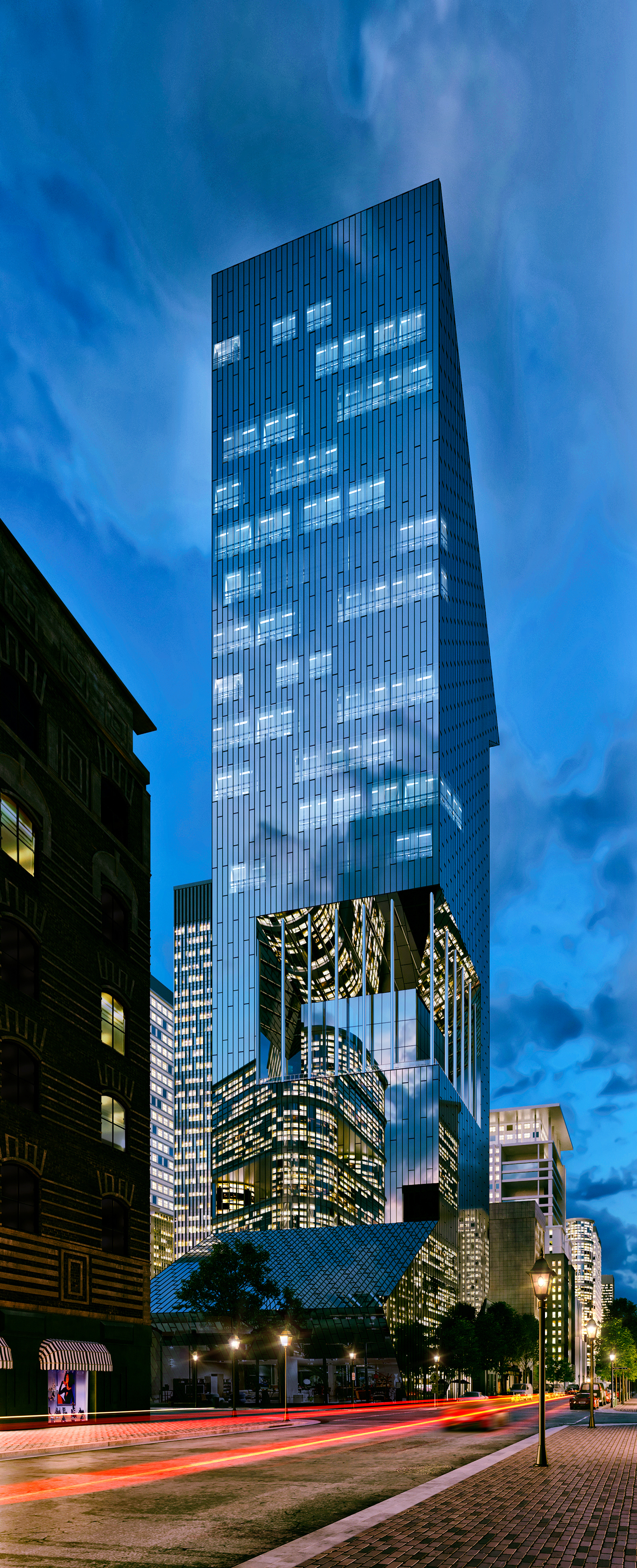 architecture 3D Visualization building V-ray Autodesk Revit composition Exterior Consept skyscraper