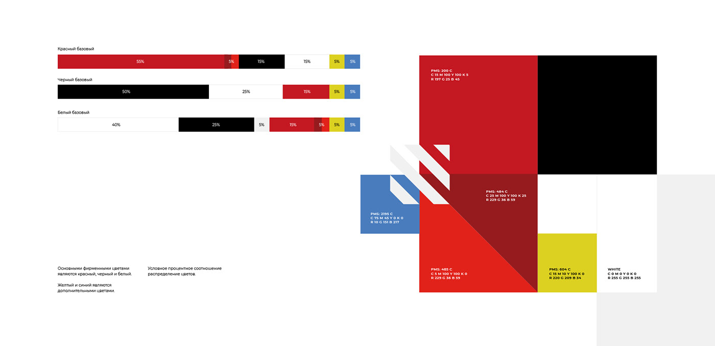 red identity brand Branding stationery Stationery geometry guideline Web site
