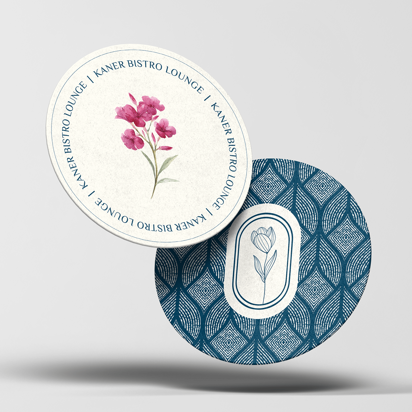 brand identity coaster design Coasters design floral flower Logo Design pattern restaurant visual