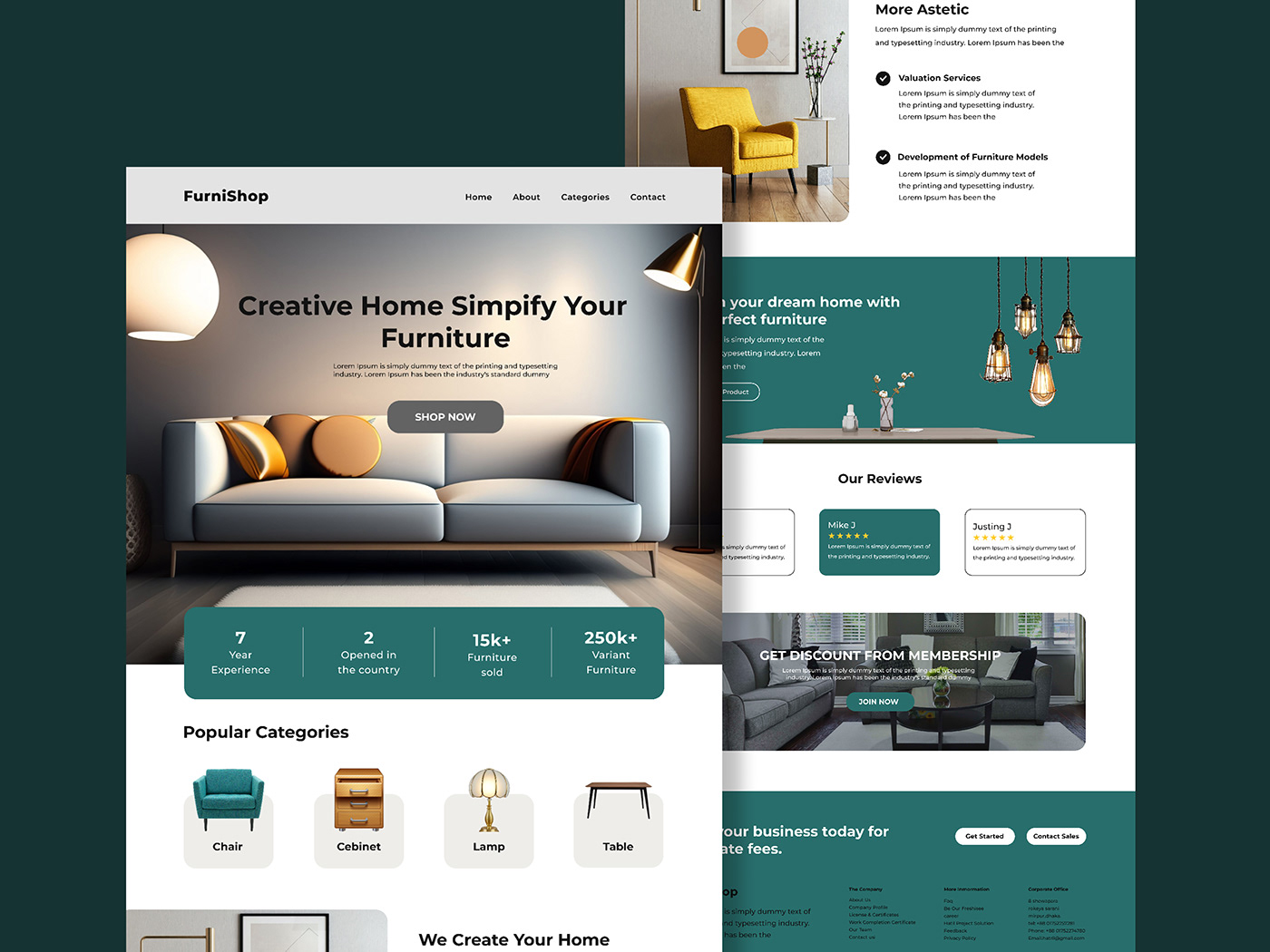 UI/UX ux ui design furniture furniture design  Web Design  Website Figma landing page product design 