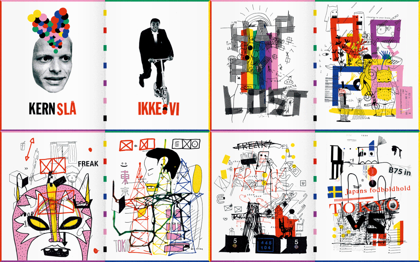 book book design collage designbook for sell graphic design  rainbow colors rocketandwink sketchbook typography  