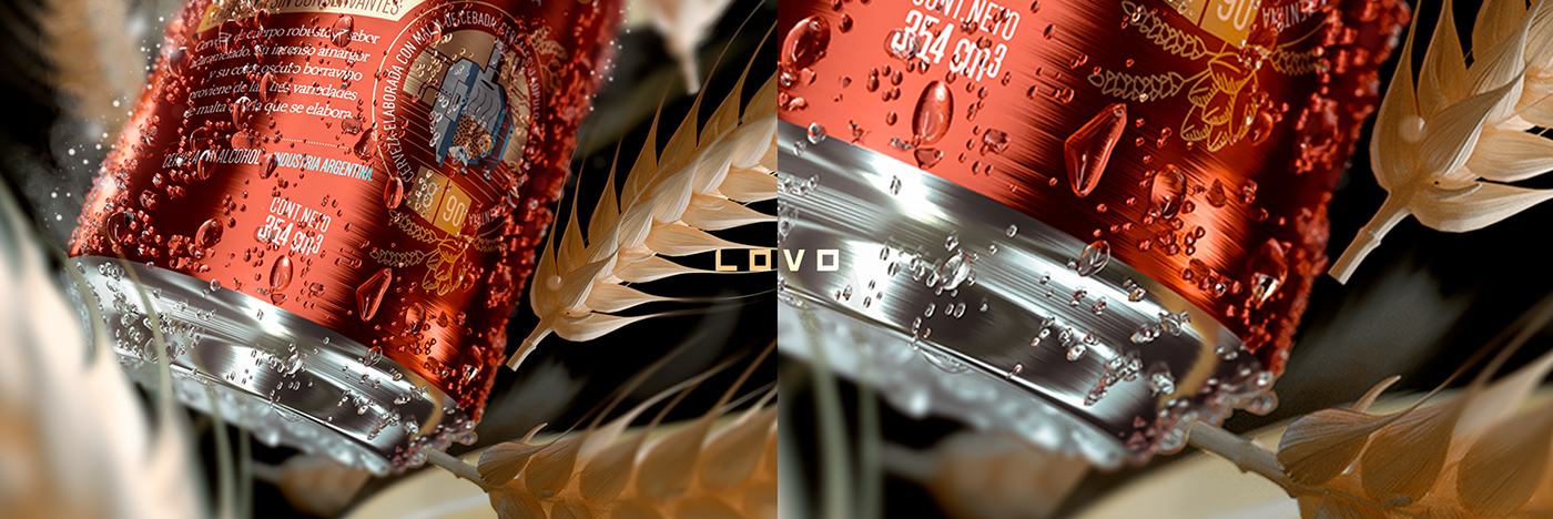 quilmes 3D can beer lovo Render CG rye beauty