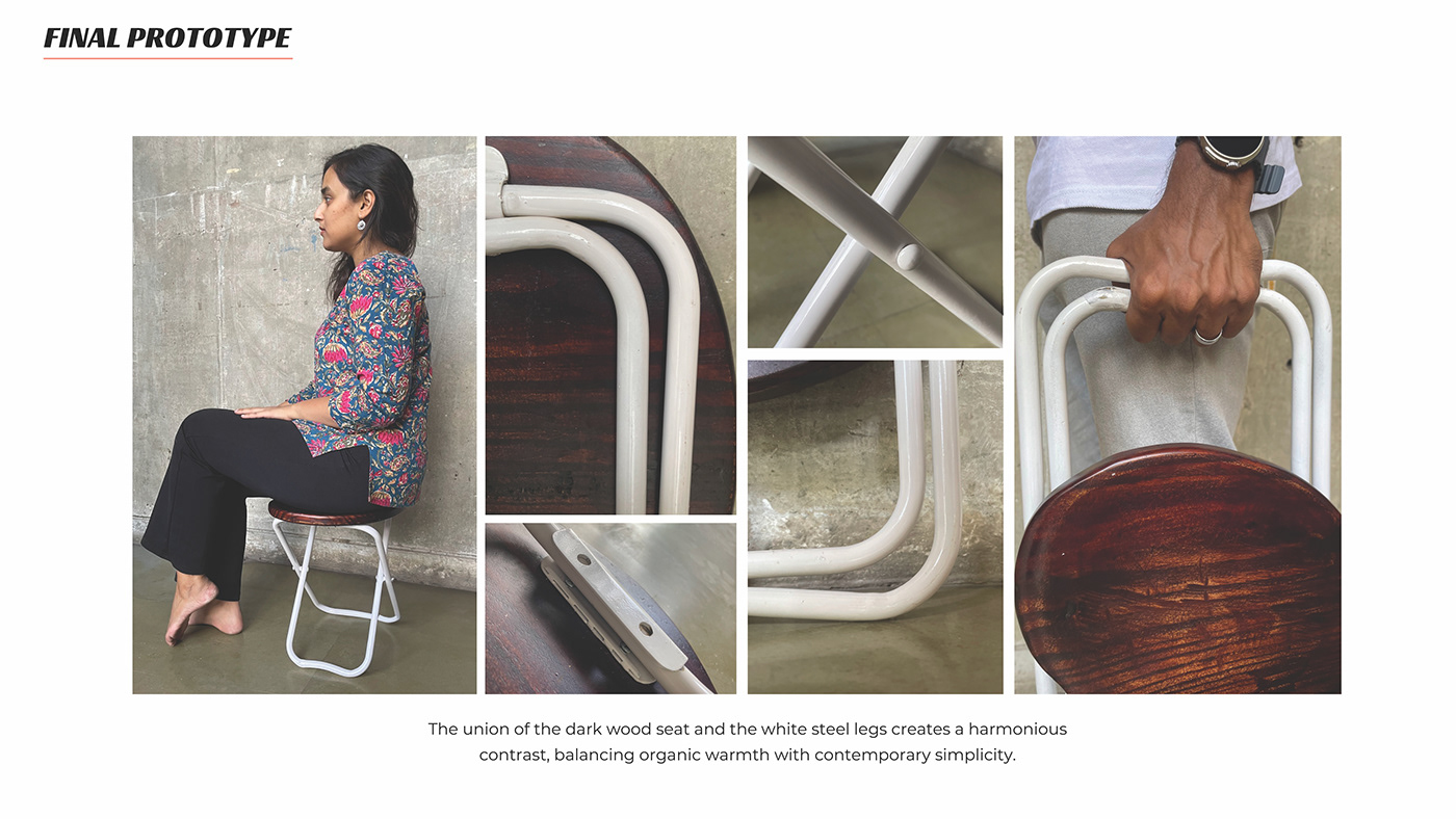 furniture furniture design  industrial design  collapsing minimalist product design  nida folding stool picnic stool Portable Stool