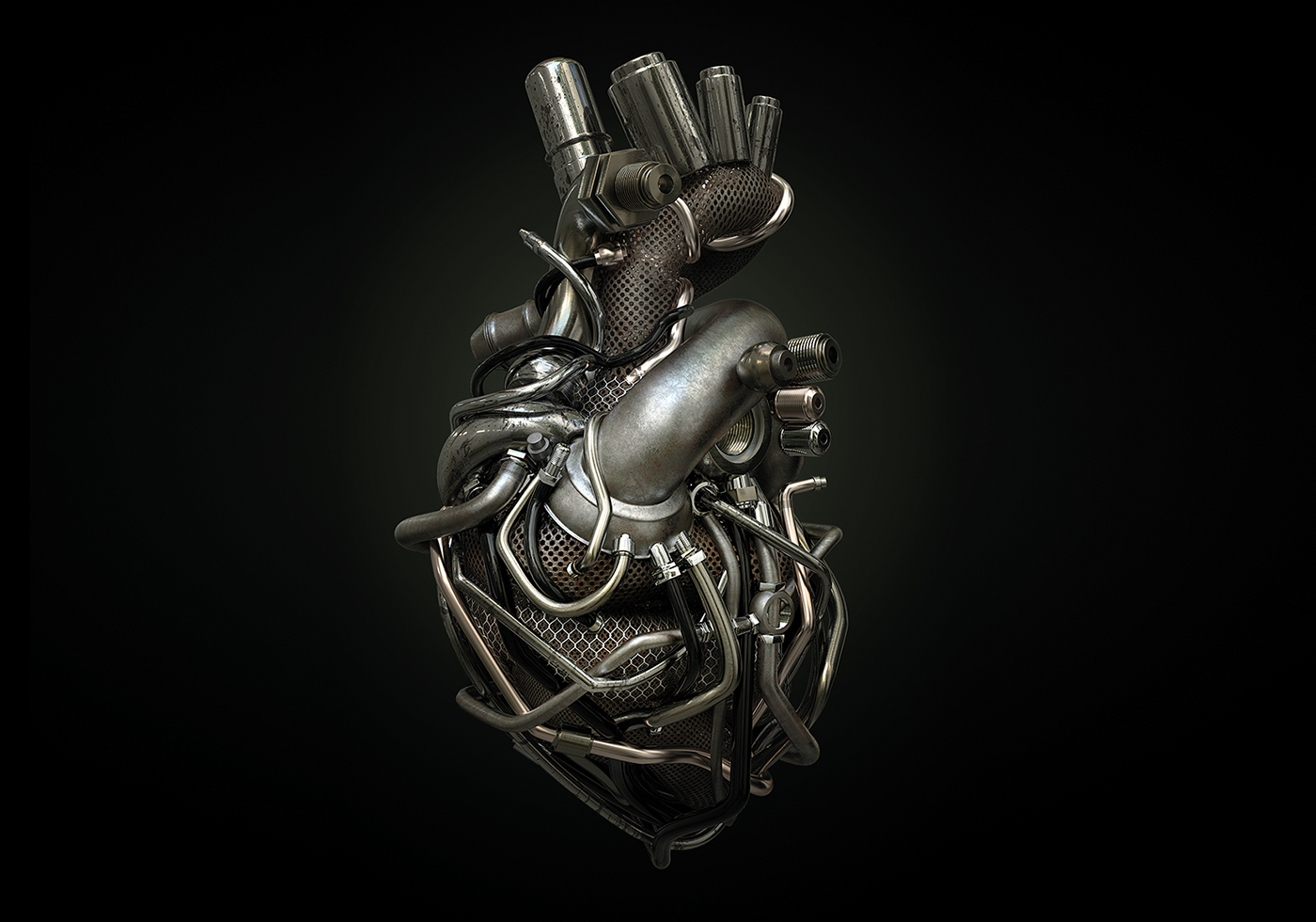 heart mechanical metal grunge tube