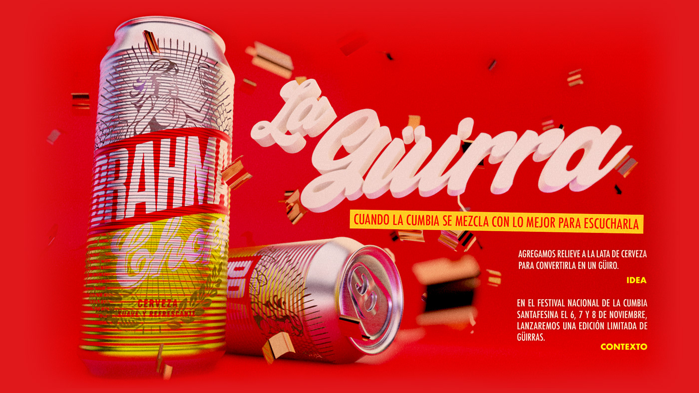 3D argentina brahma buenos aires cerveza cumbia dirección de arte GUIRO musica redacción