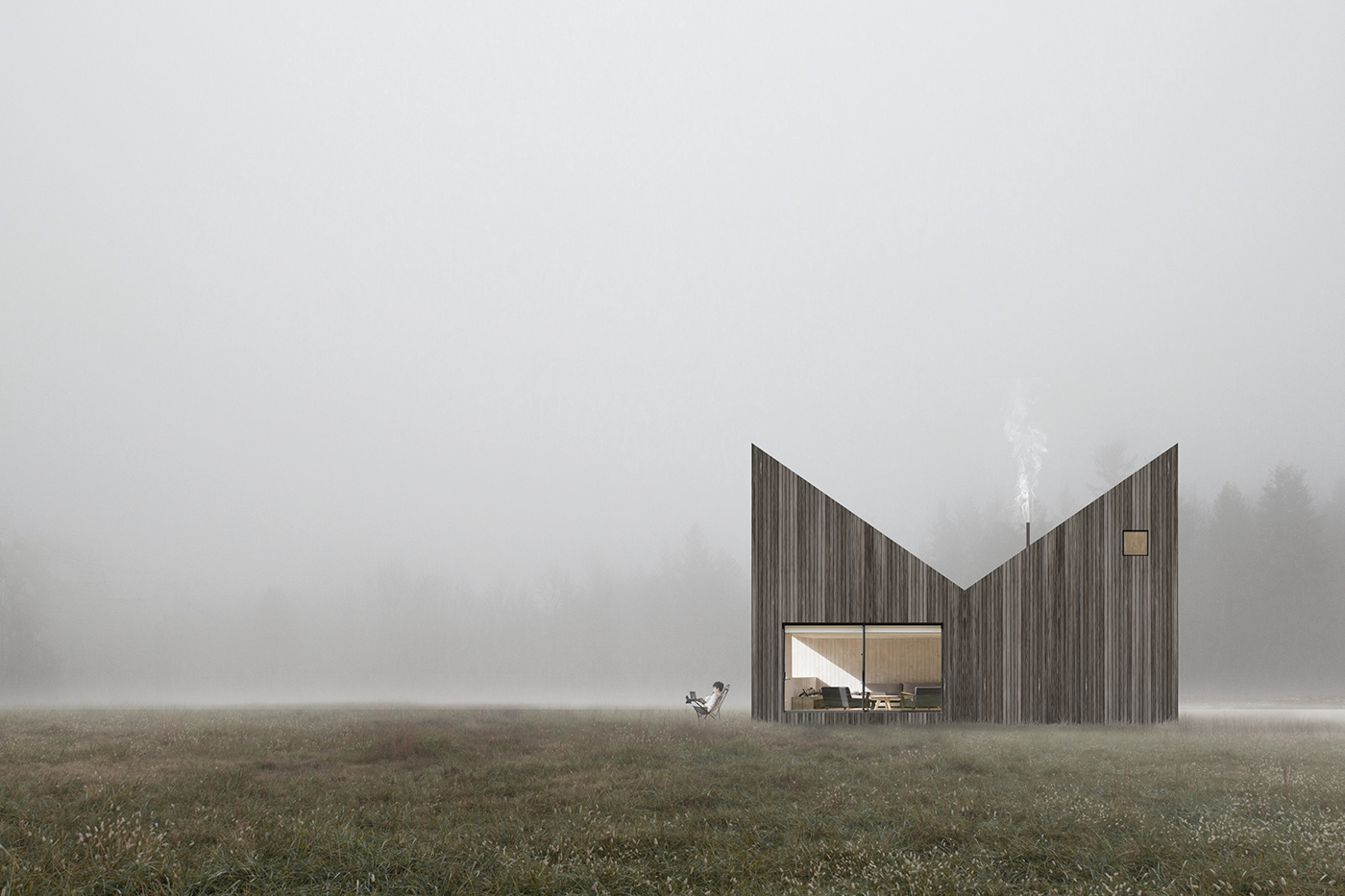 3D archi architecture cabin home house Landscape Nature Project Render