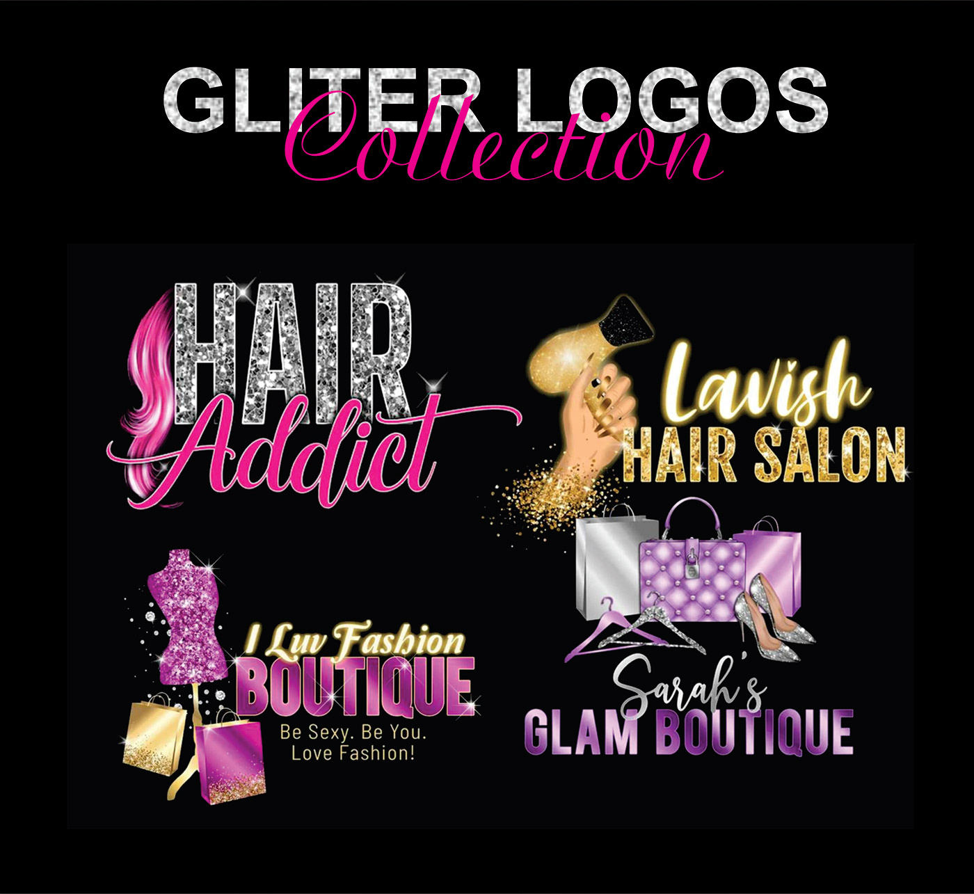 logo gliter logo luxury graphic design  brand identity Graphic Designer design