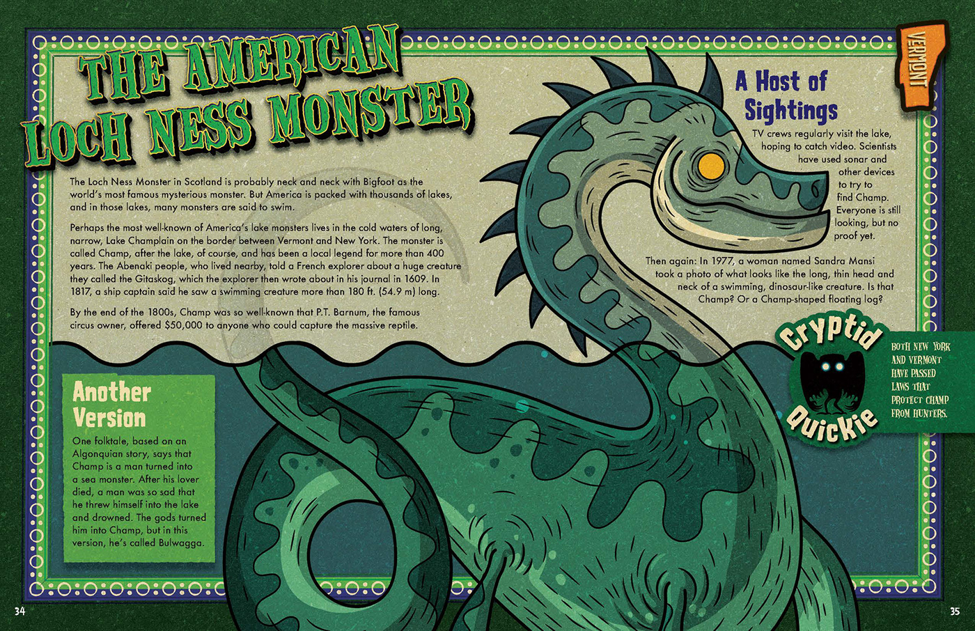monsters united states cryptid cryptozoology Digital Art  digital illustration Character design  adobe illustrator Adobe Photoshop book illustration