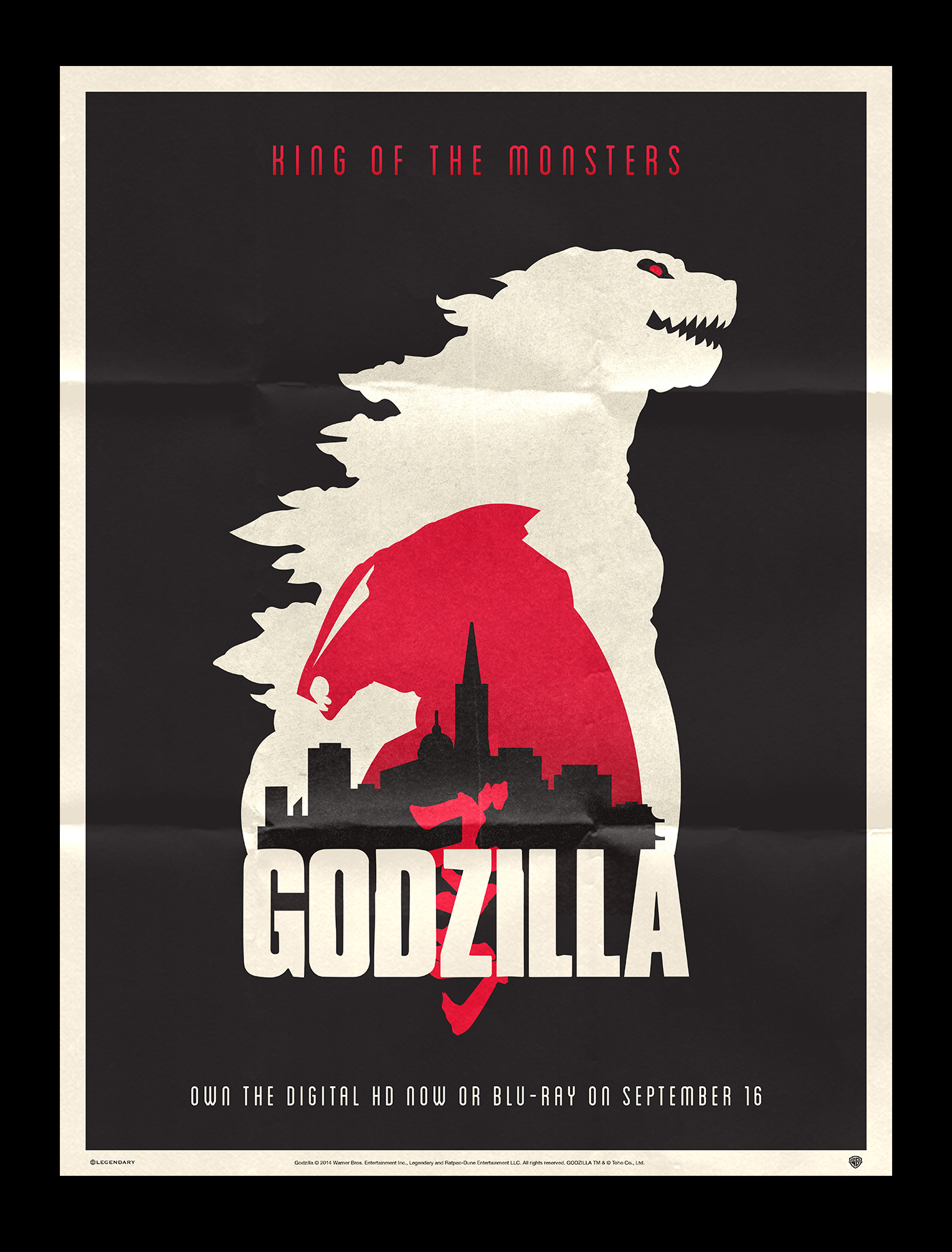 godzilla warner bros warner brothers gojira Sumi-e movie Illustrator posters Legendary digital DVD
