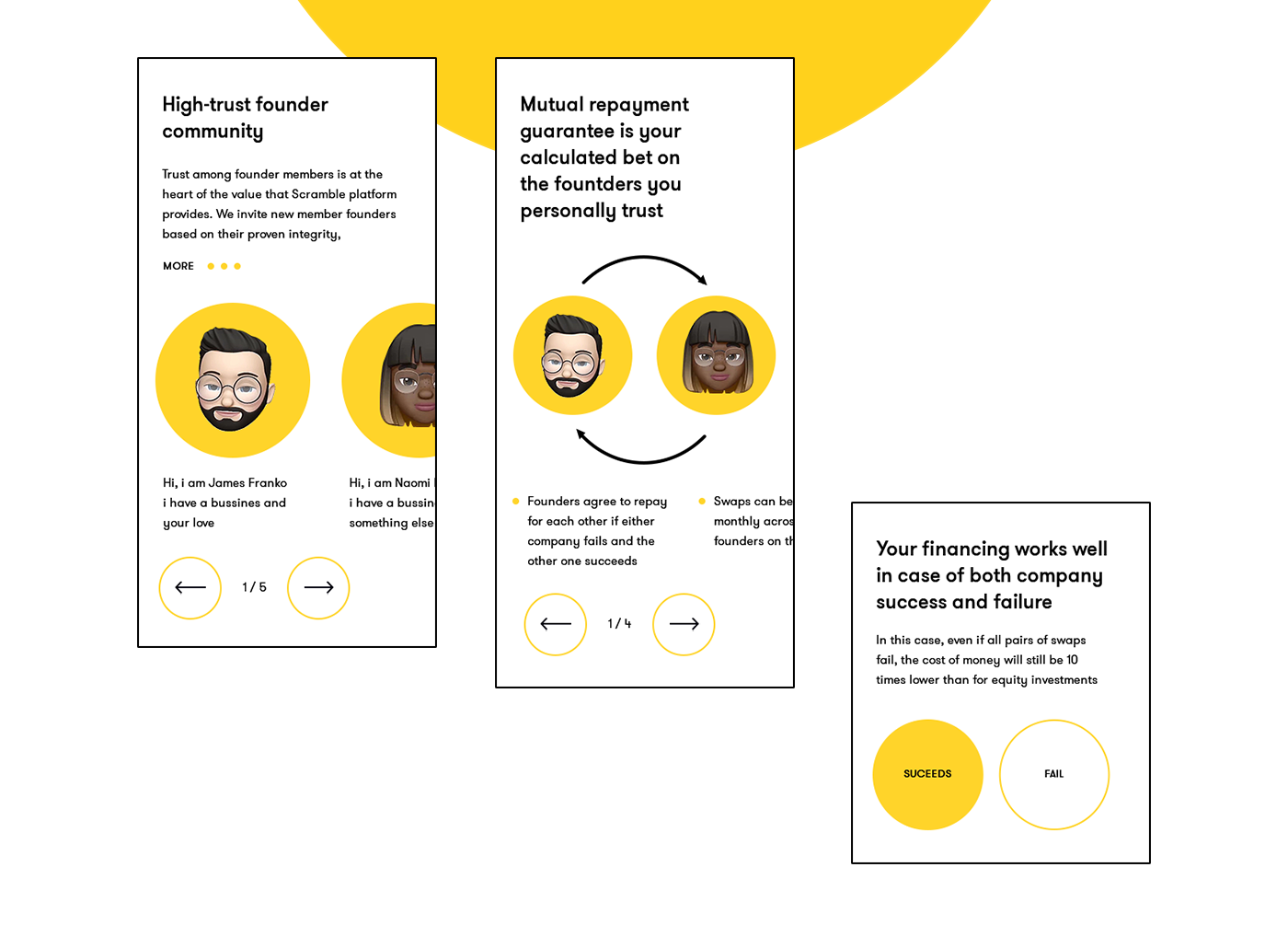 Emoji animoji 3D landing One Page yellow trend finance redesign