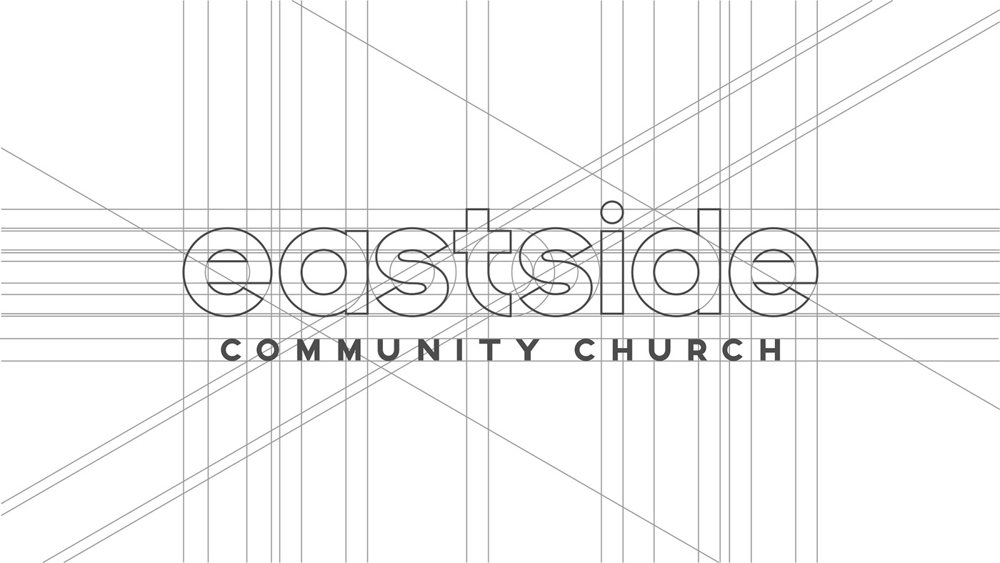 Rebrand church identity geometric wordmark shapes