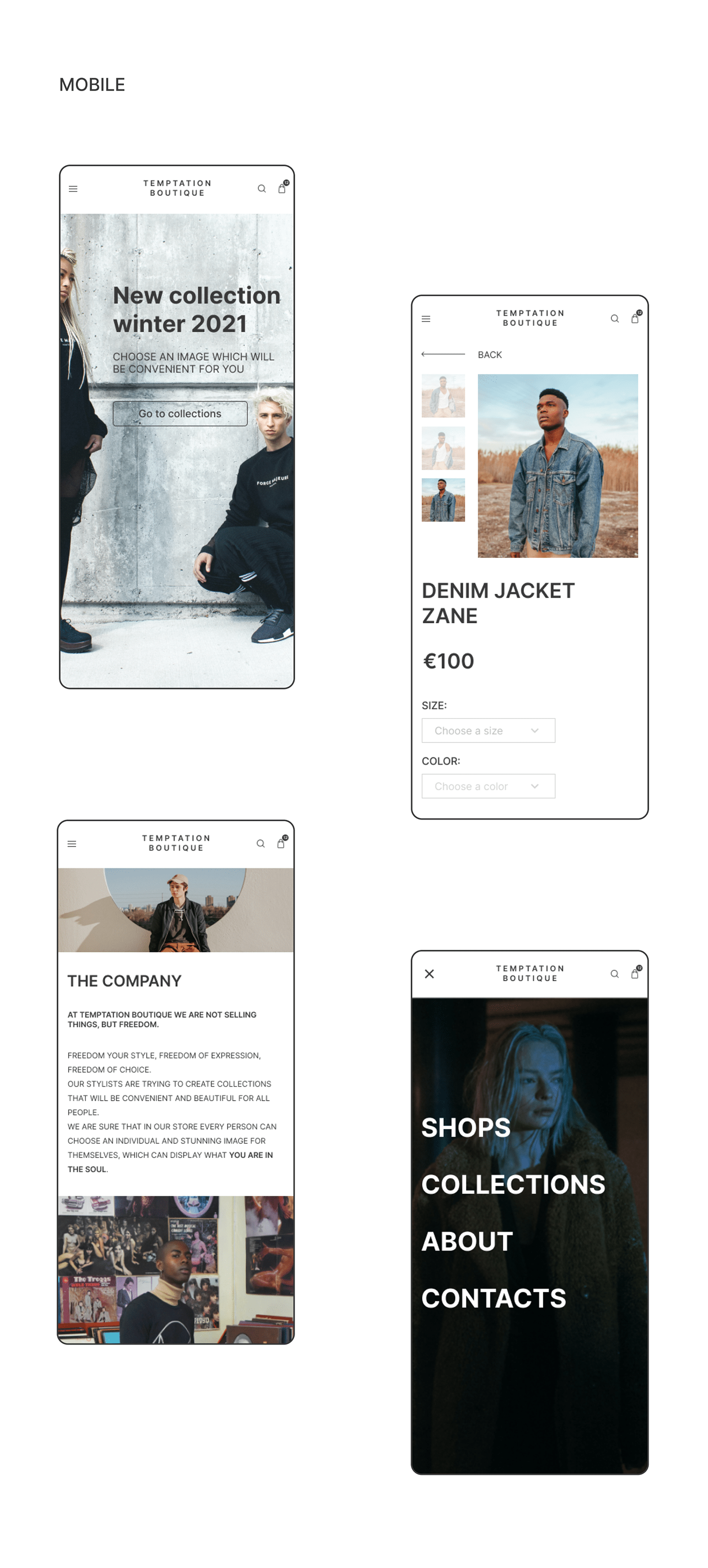 store Clothing Fashion  online store redesign site UI ux Webdesign Website