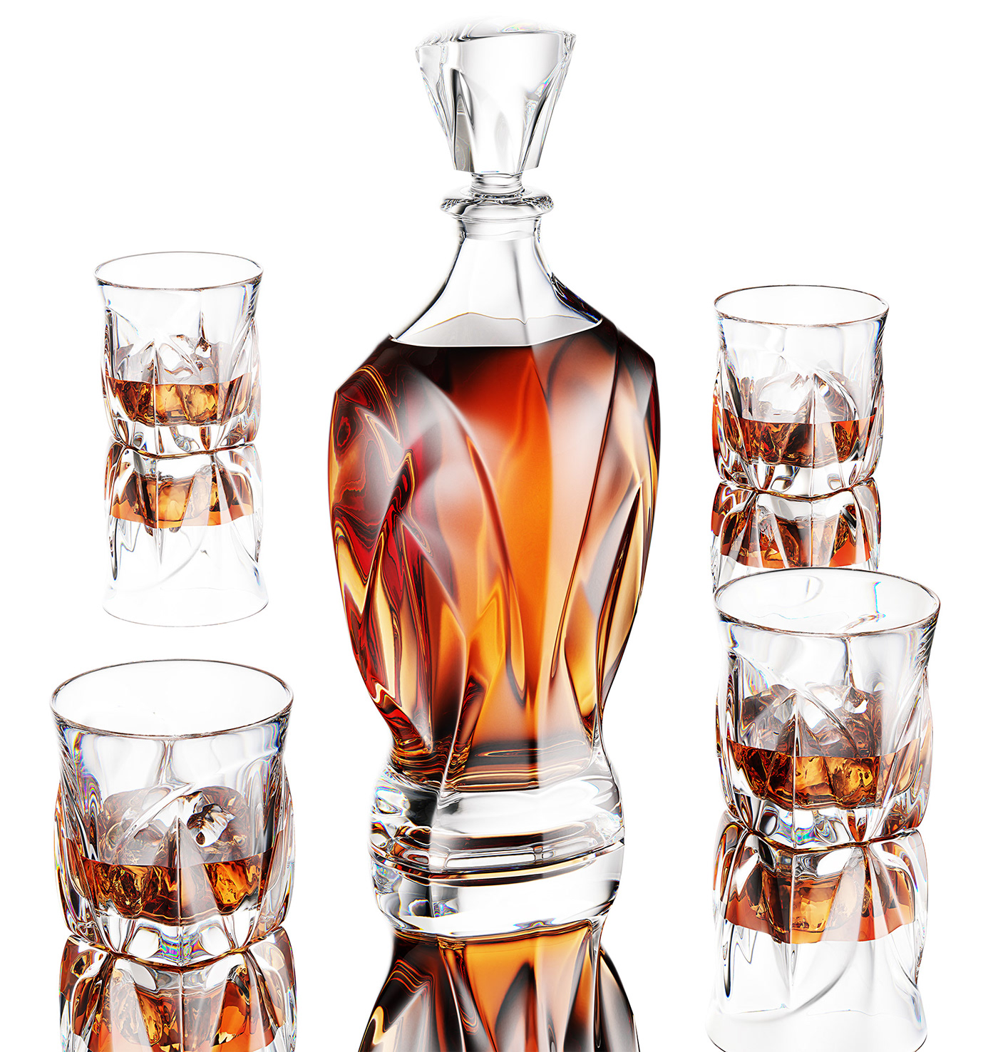 decanter glasses whiskey decanter whiskey glass Crystal glass crystal glass decanter bottle design luxury bottle design Luxury Design