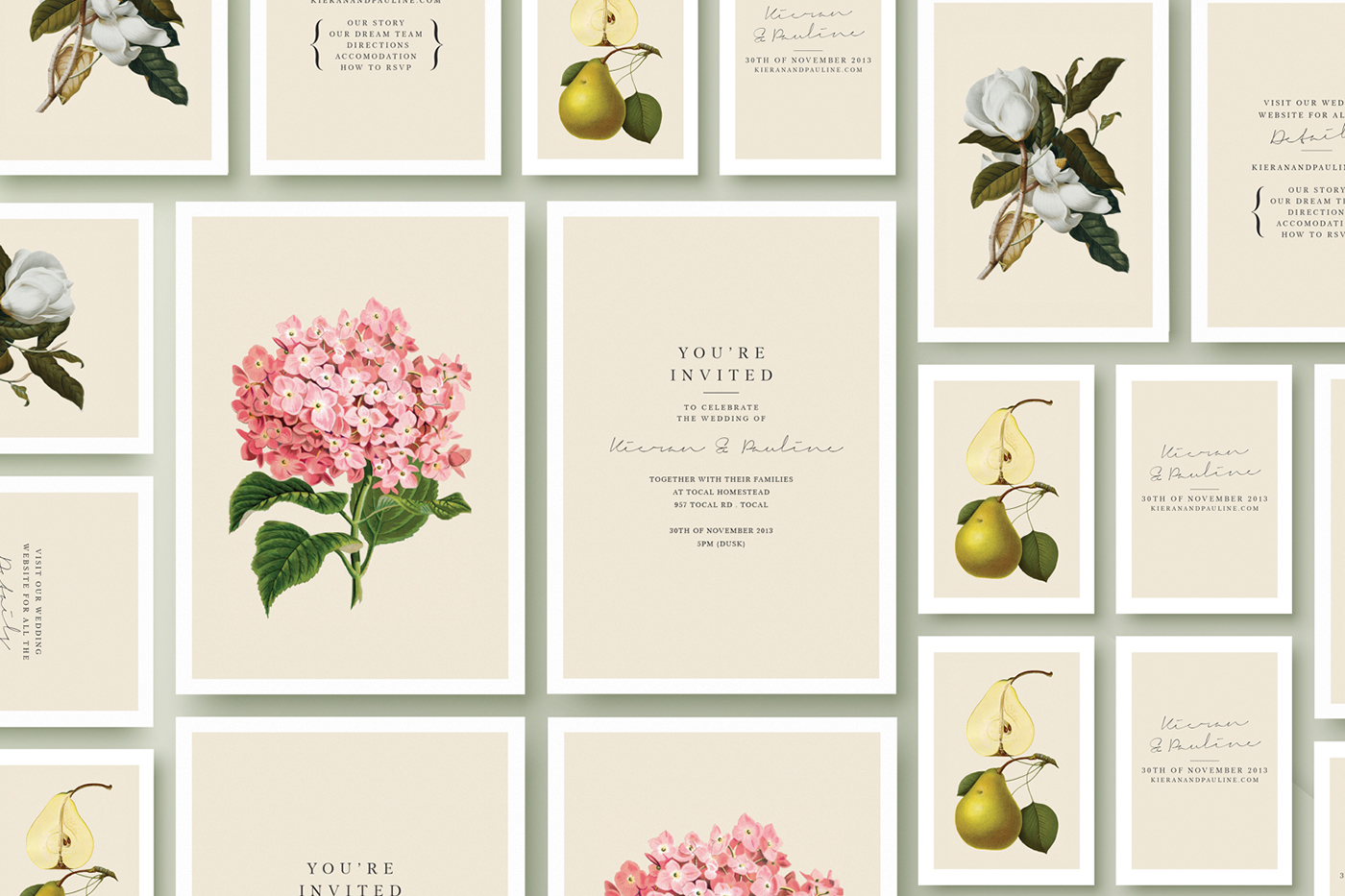 Invitation wedding Botanicals whimsical wedding stationery