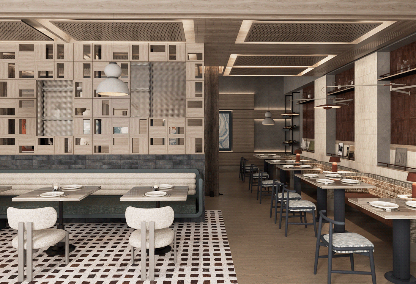 3ds max architecture visualization interior design  corona archviz Render modern 3D restaurant