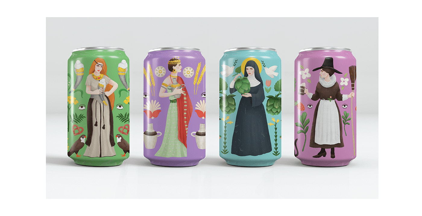 beer beer can branding  Character design  craft beer desigh ILLUSTRATION  Packaging women art