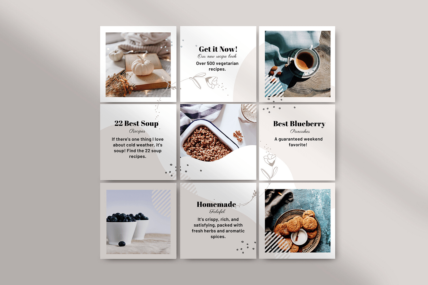 18 Piece Autumn/Fall Grid For Instagram Seamless Feed Editable Canva Design Instagram Puzzle Template