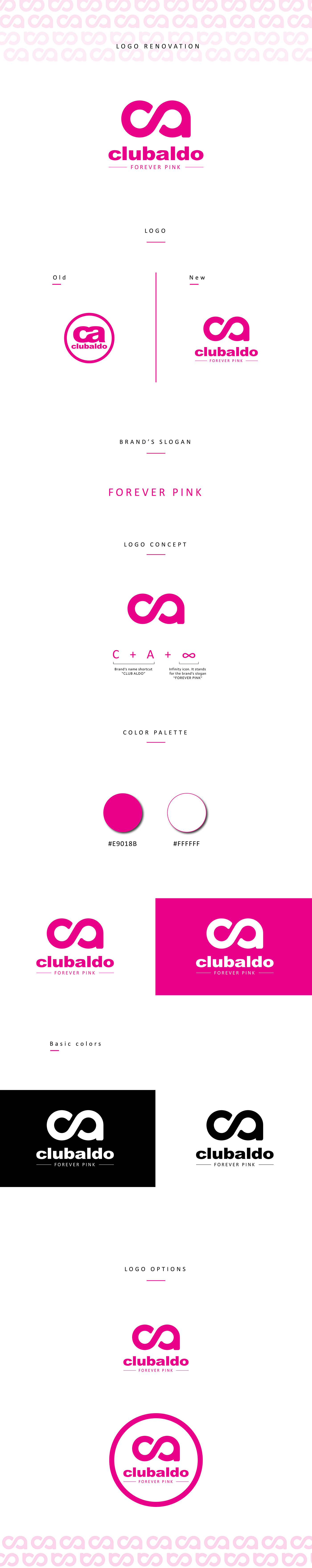 branding  clubaldo concept Creativity graphic design  logo concept Logo Design Logo Renovation Logotype pink