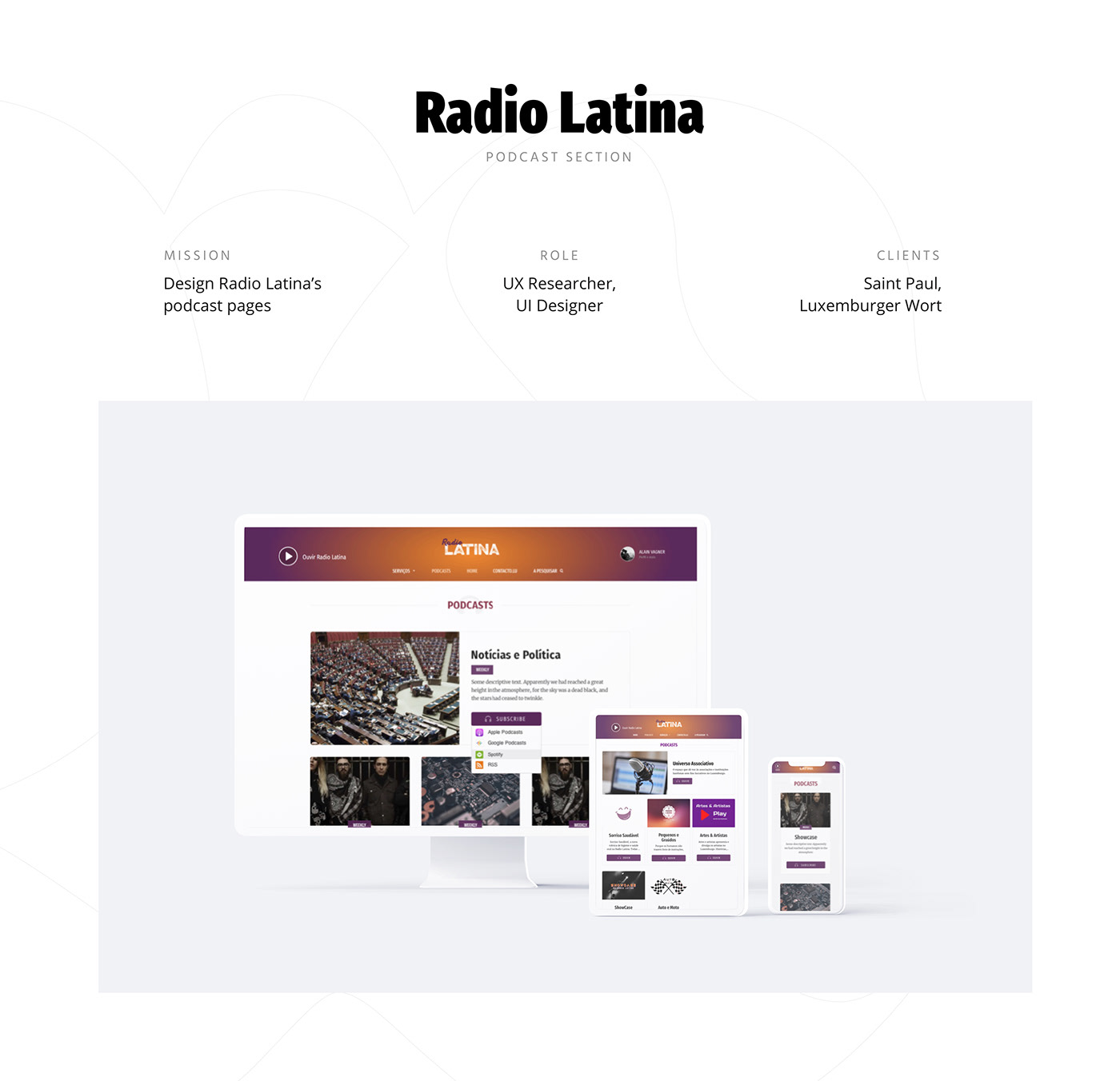 Radio latina podcast project