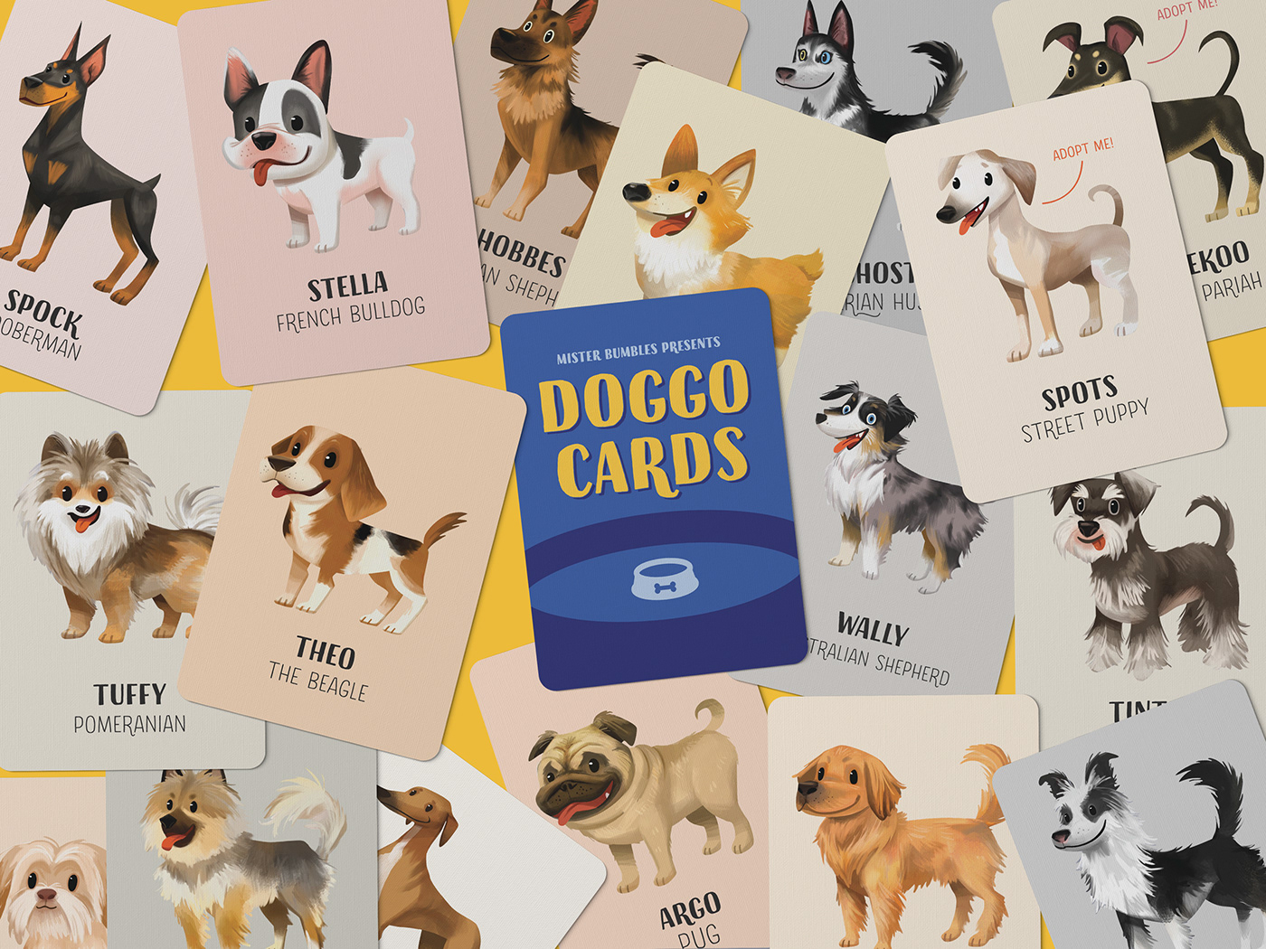 dogs card ILLUSTRATION  art Drawing  Character design  design game pets cute