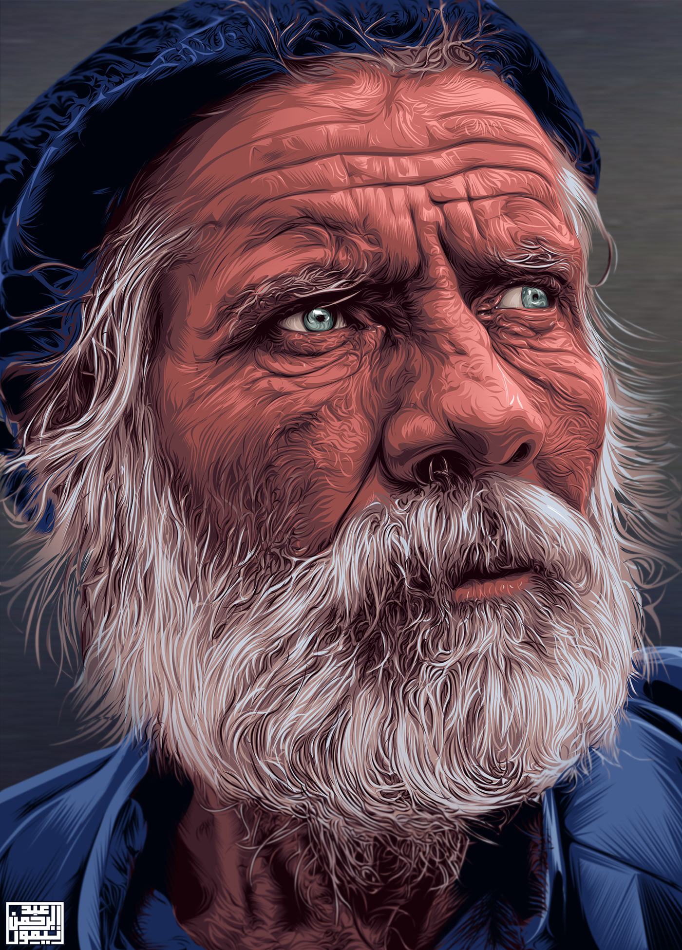 abdelrahman taymour art direction  Digital Art  Drawing  ILLUSTRATION  old man old woman portrait vector art арт