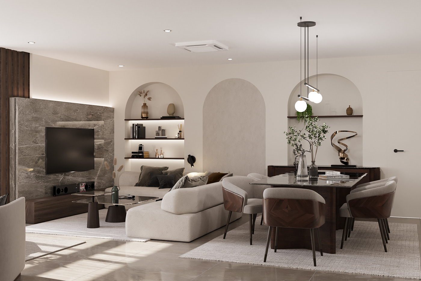 contemporary style interior design  visualization 3ds max Render corona modern