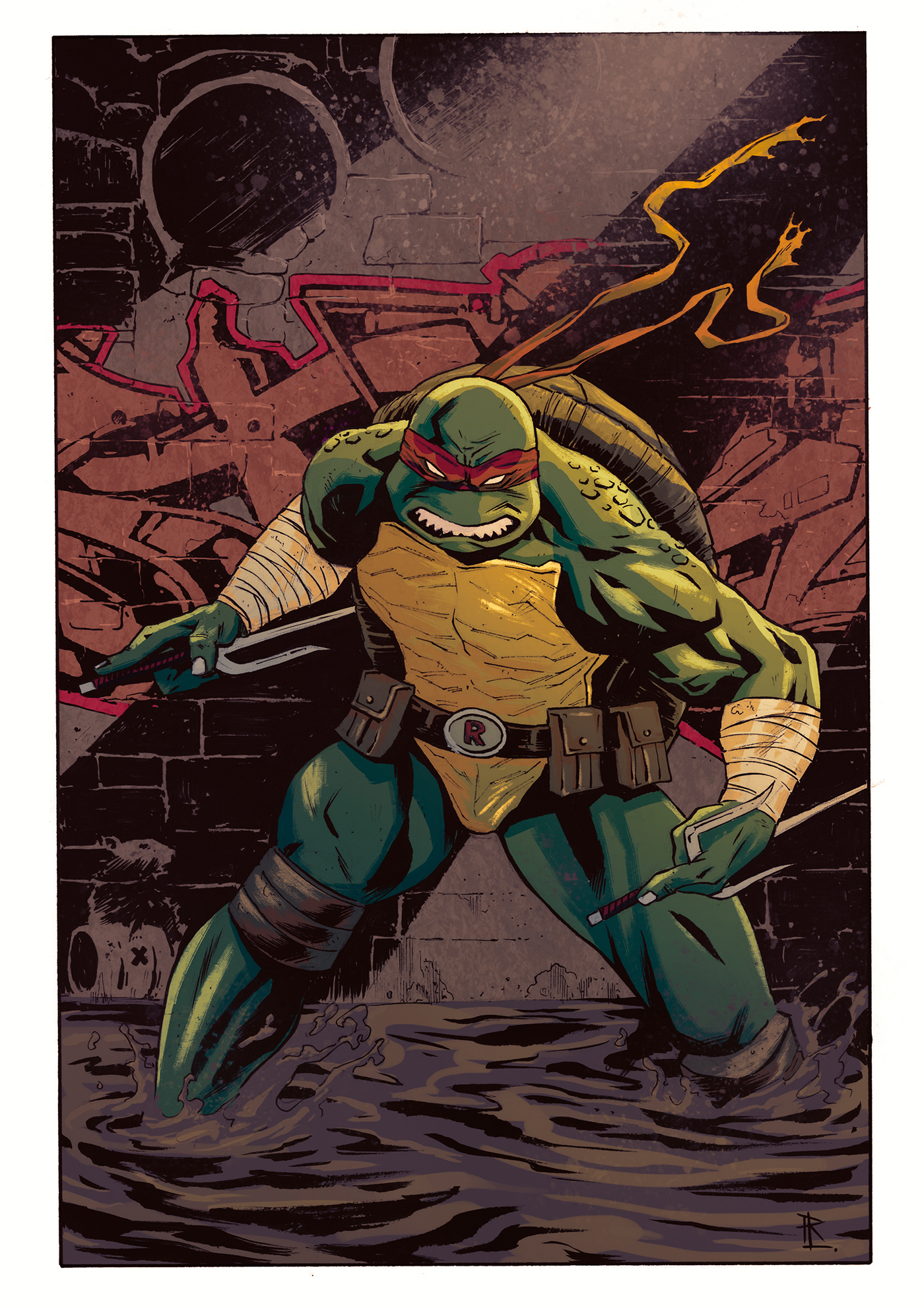 raphael TMNT ninja Turtle ink color photoshop comic IDW sewer
