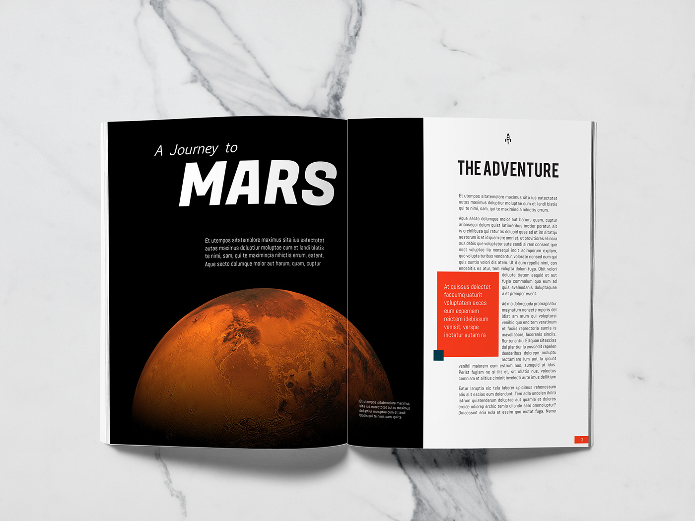 magazine spread editorial design  editorial Layout Design Layout magazine layout mars science editorial Science magazine