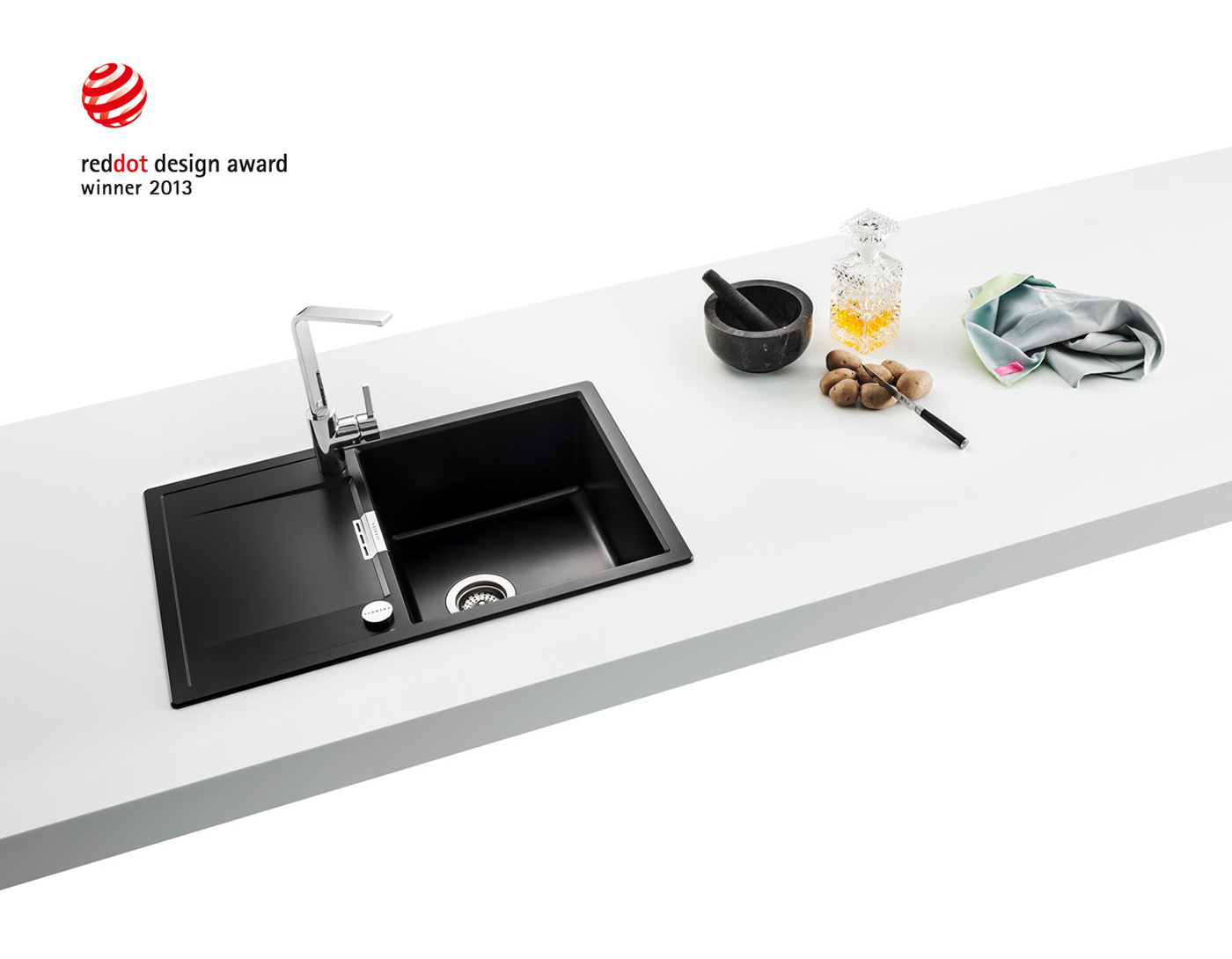 kitchen Sink Mono mukomelov  design product industrial Minimalism philosophy  Cristadur Red Dot