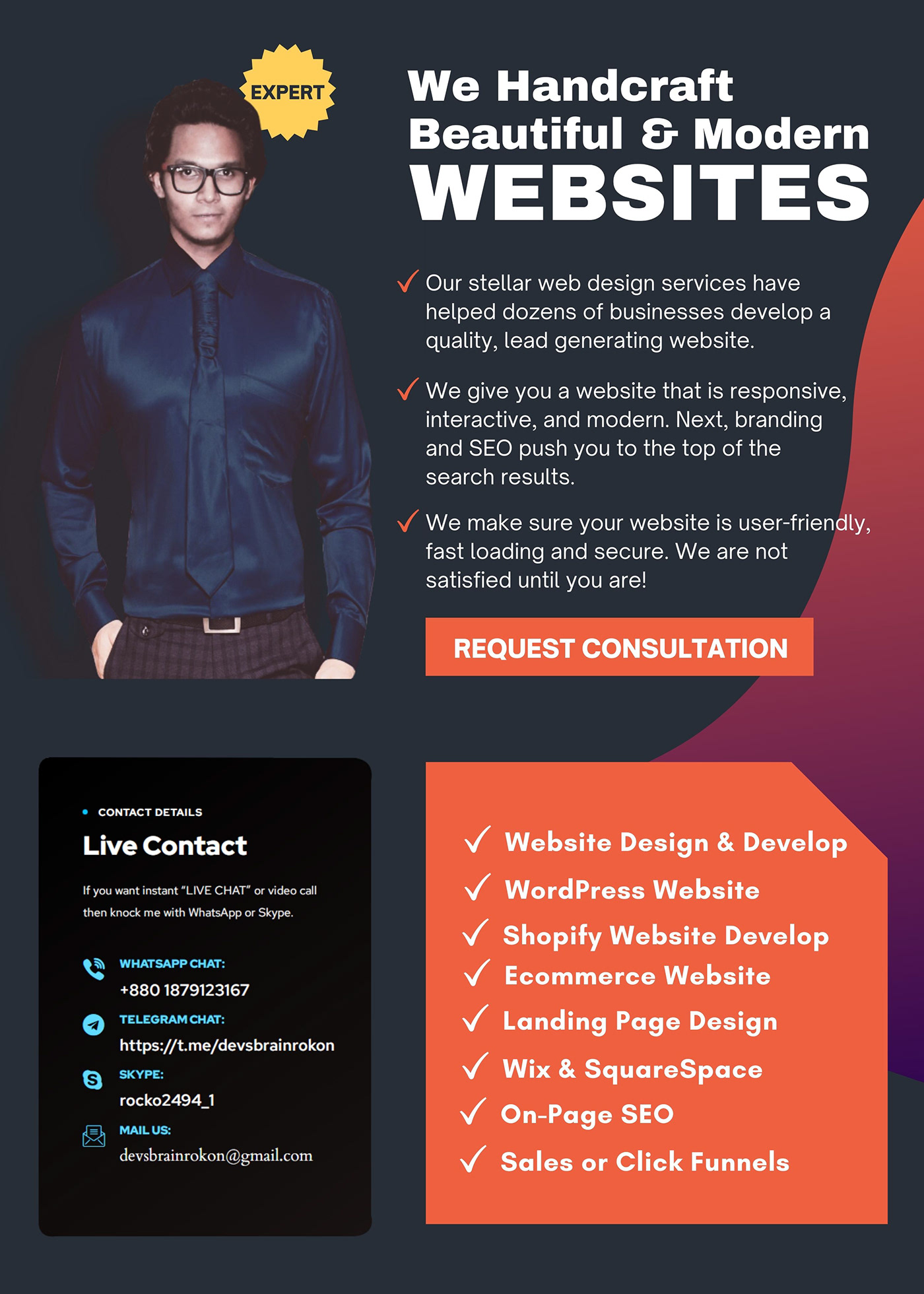 advertisement building business ecommerce website Events landing page Web Design  Website Design website development Wordpress Website
