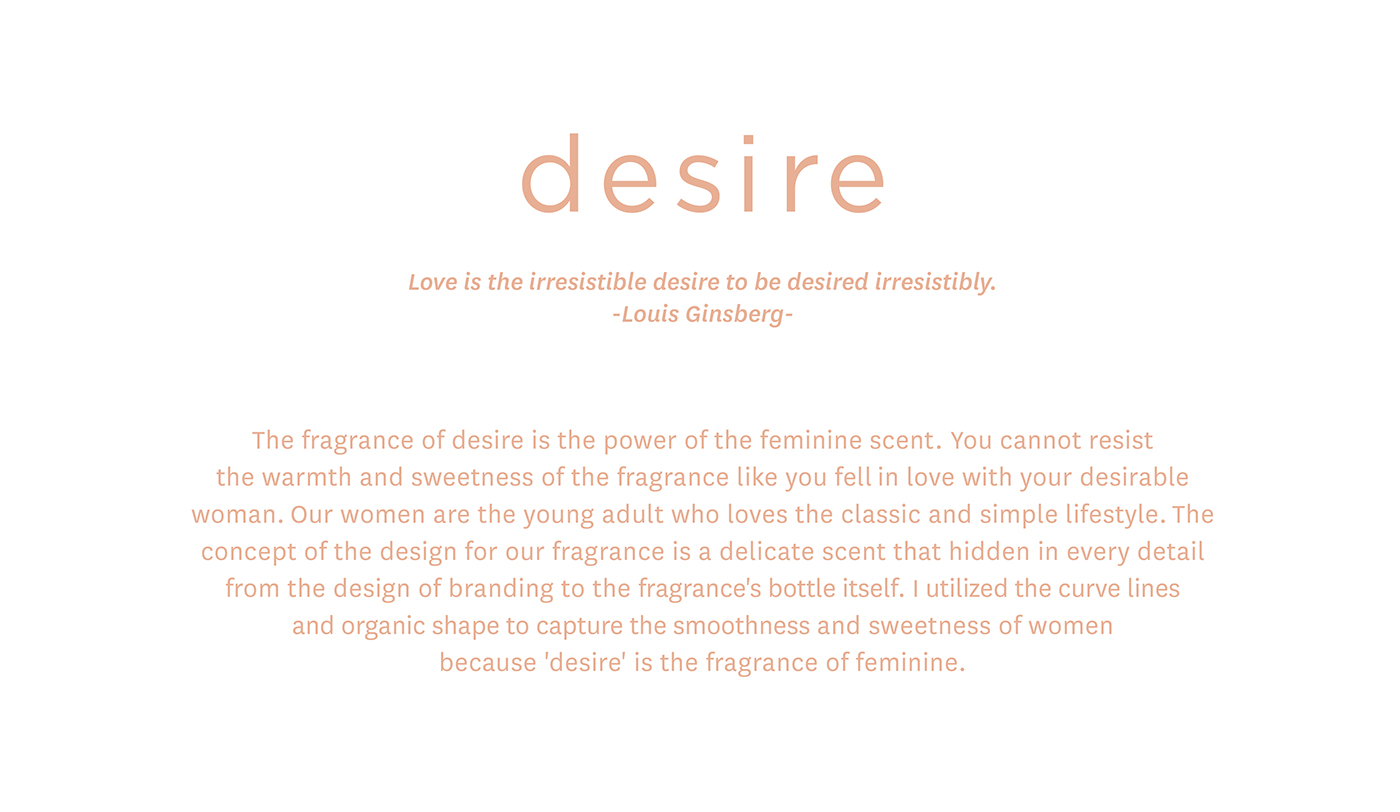 Fragrance Packaging branding  graphics design perfume texture colors feminie desire
