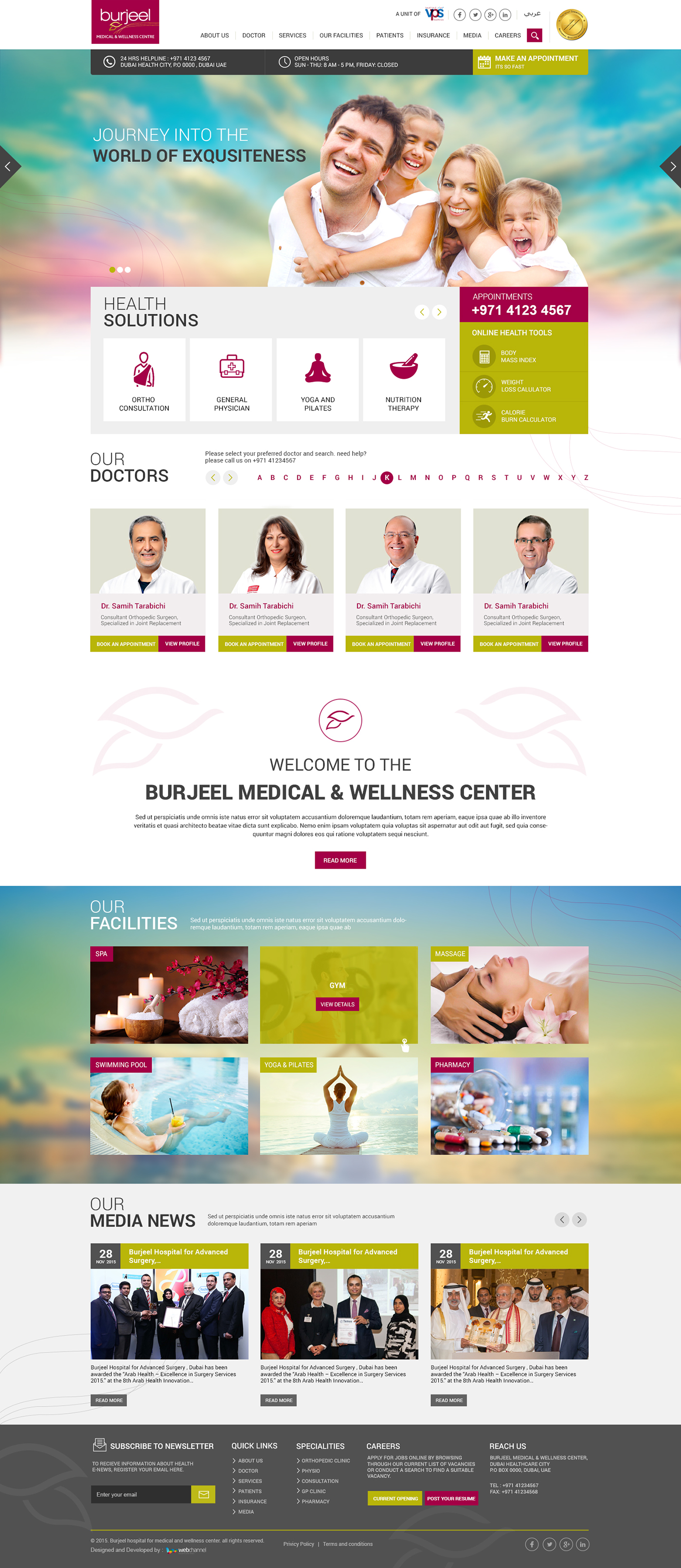 Responsive Design hospital website Layout Design Website Design