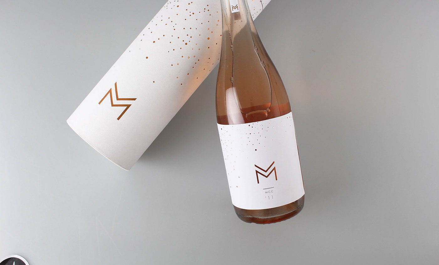 Champagne Packaging Label wine foil logo branding  stars galaxy copper