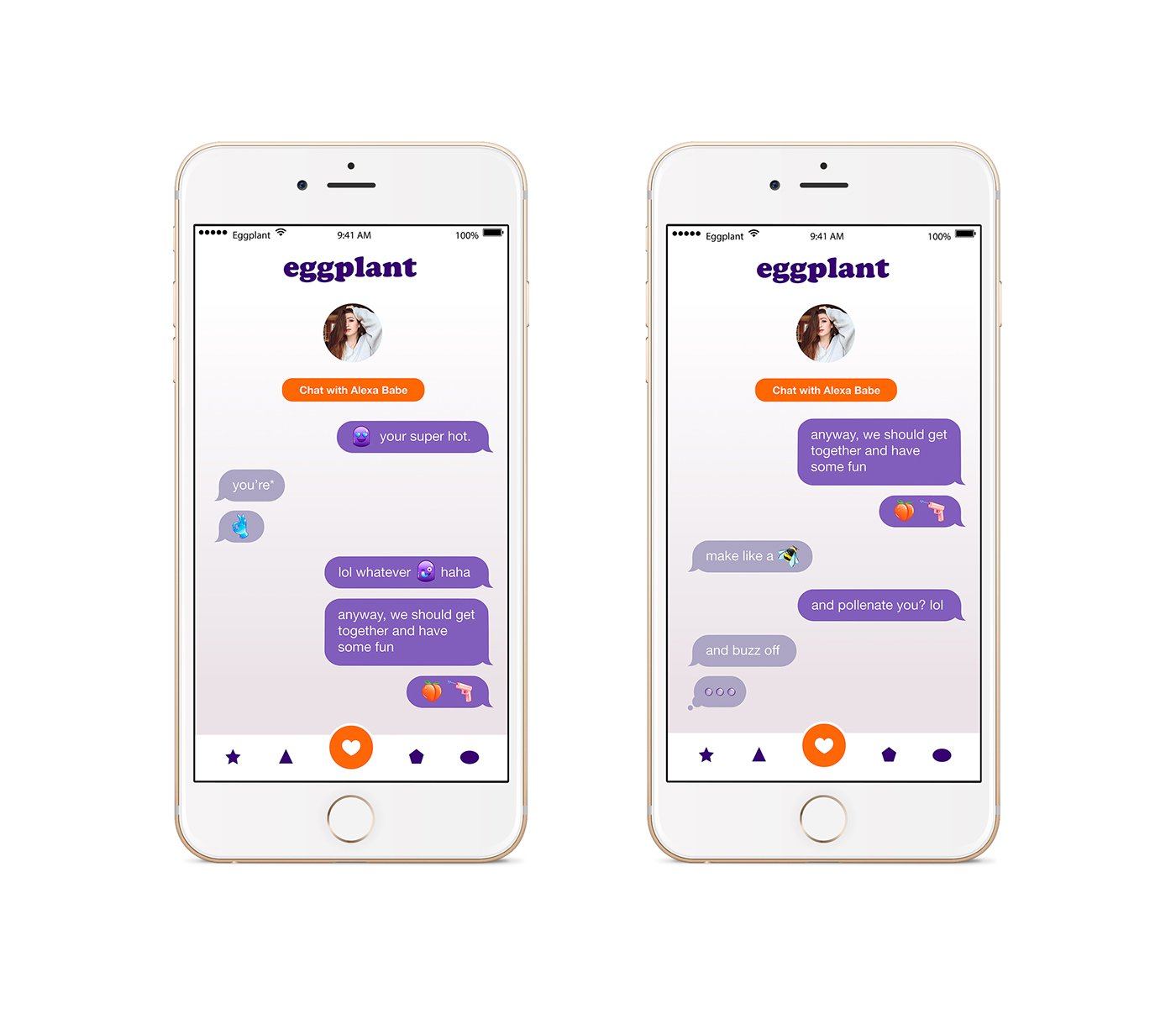 Emoji apple peach Dating app texting messaging face