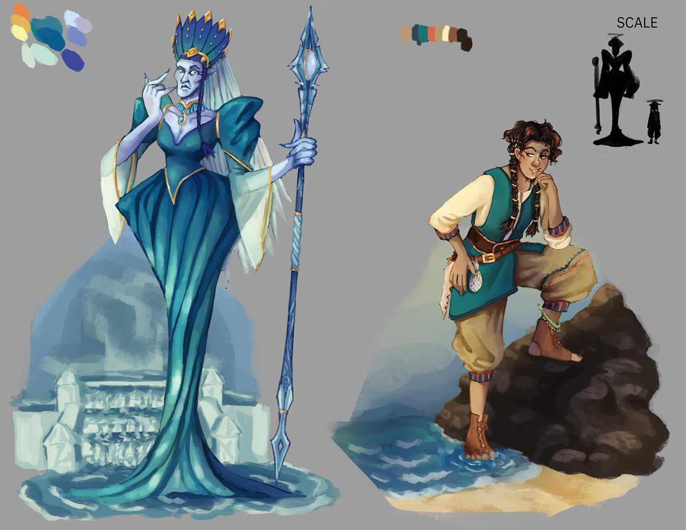 Character design  fantasy Visual Development water adventure voyage Ocean nautical Greece moodboards
