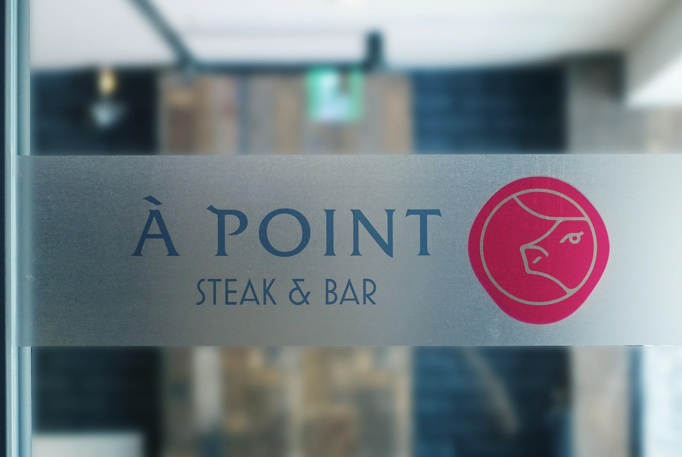 steak logo bar signboard meat ox bull red