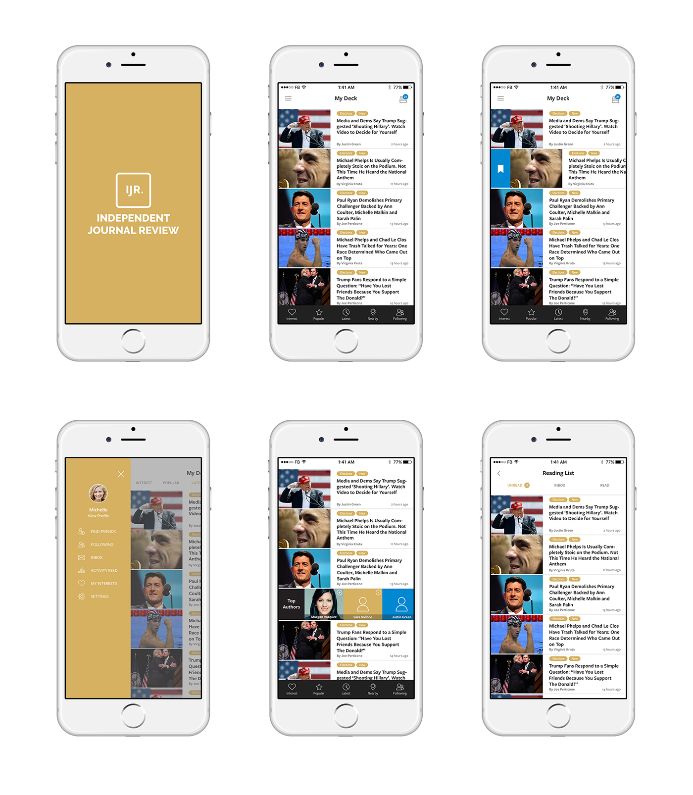Mobile app ux/ui user interface app redesign IJR Independent Journal Review news