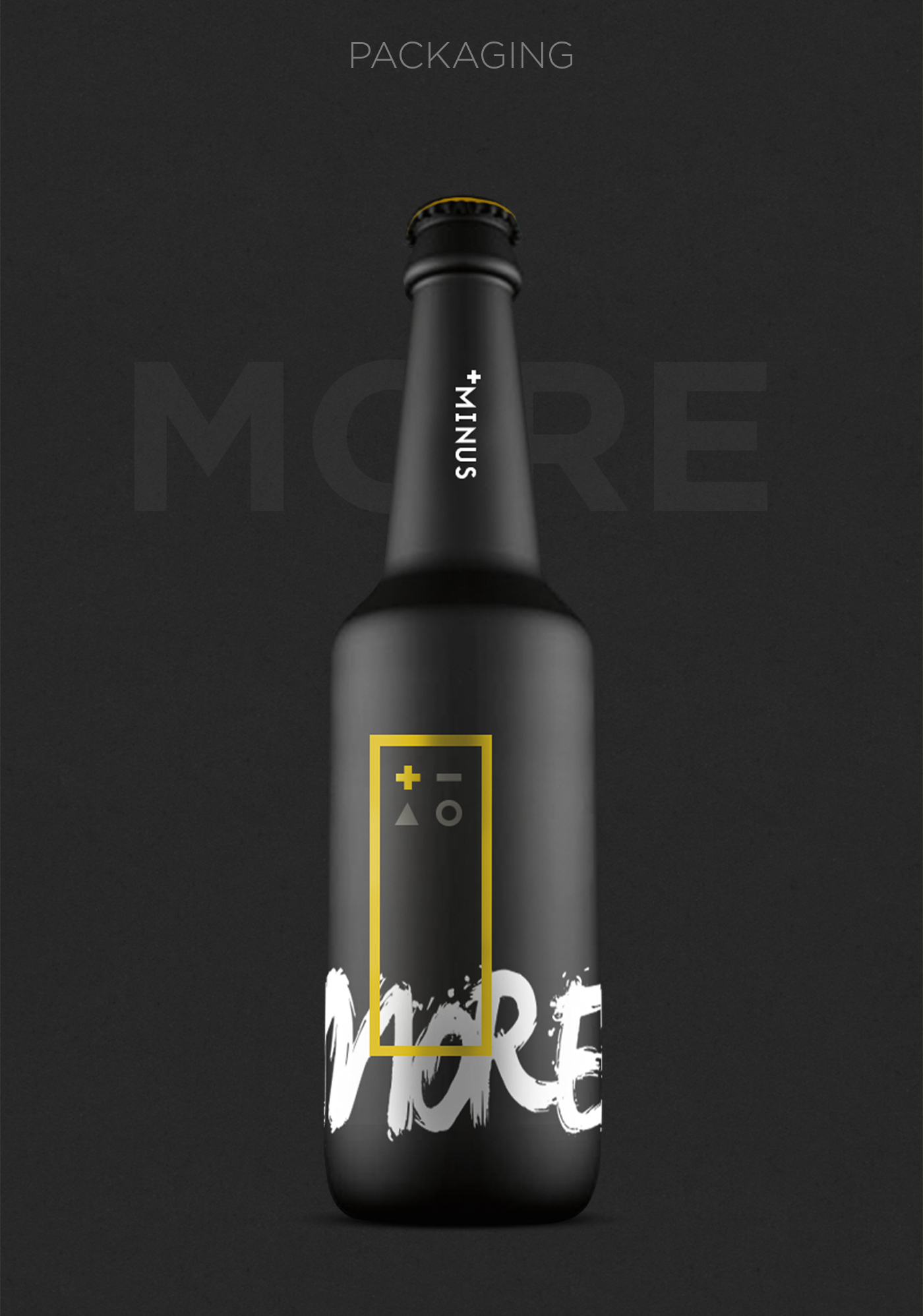 Plusminus beer design black bottle packagingdesign advert campaign akademie u5 student