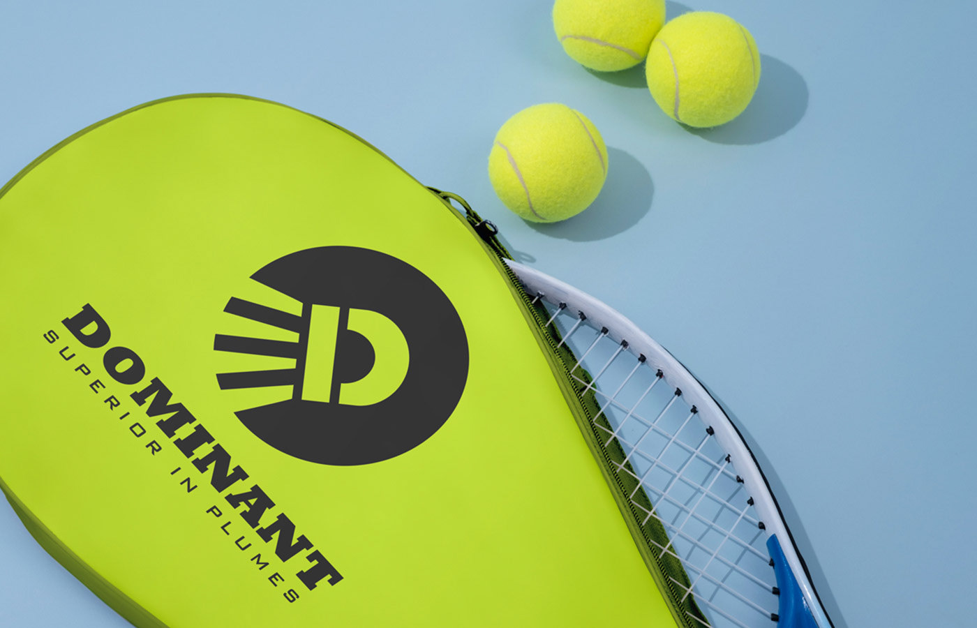 Sports packaging logo Mockup badminton Racket bag Design 