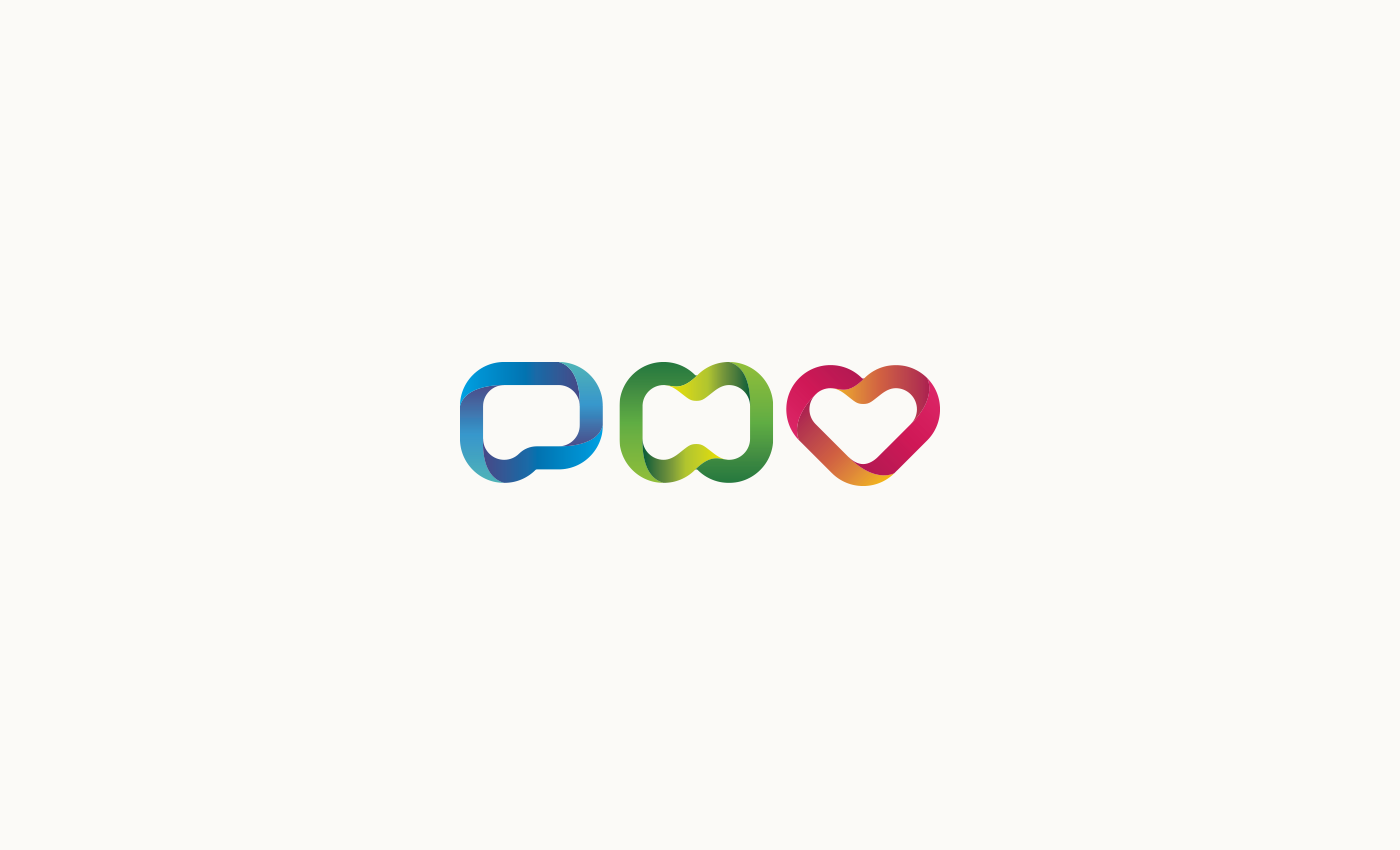 Logotype logo Stationery colorful ribbon child children heart letters childly